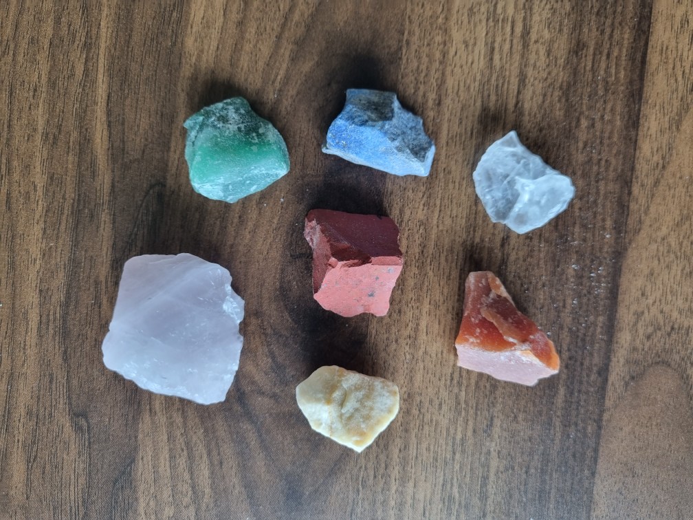 Raw chakra hot sale stone set