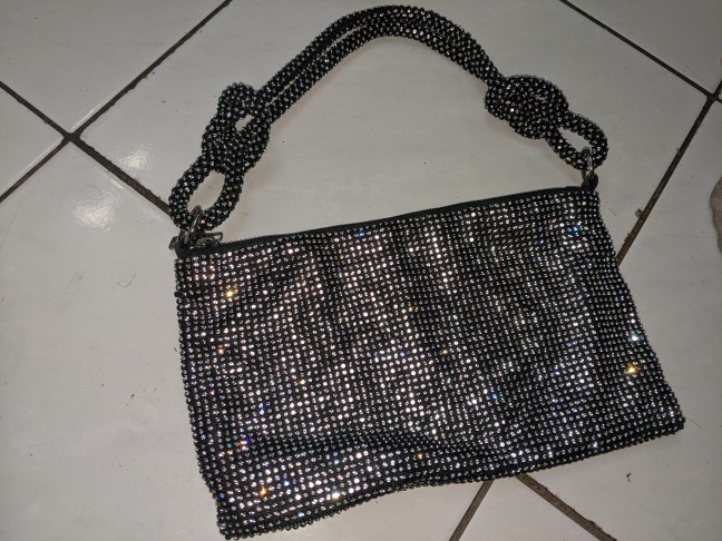 Y S Beaded Handbags Y&S Original Handbag Brown Beaded Small