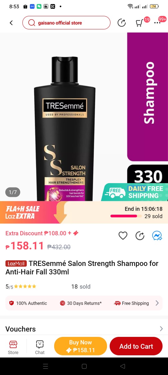 Tresemme Salon Strength Shampoo for Anti-Hair Fall 330ml | Lazada PH