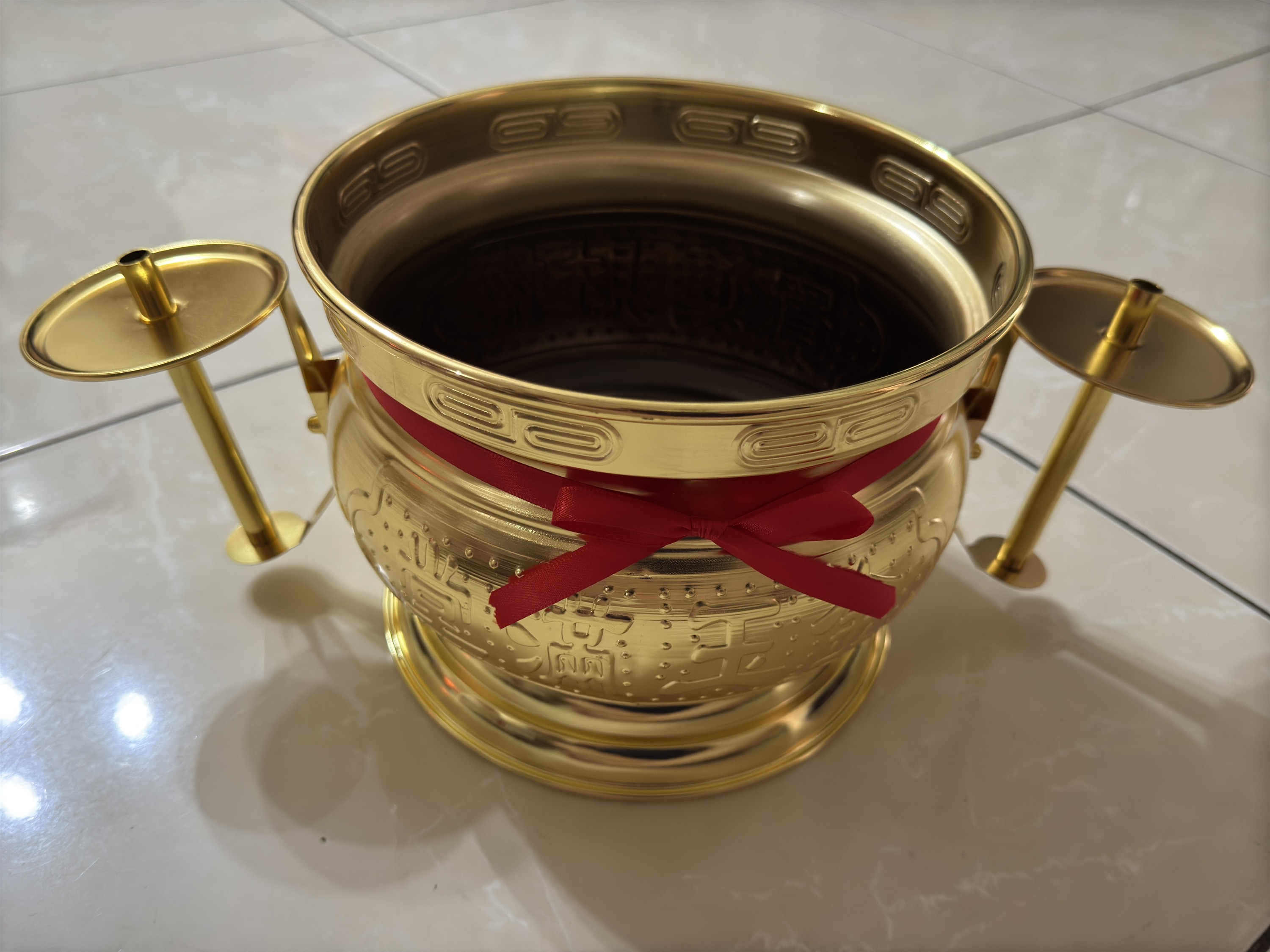 镀金铁香炉/拜天公香炉/镀金香炉/拜神（5寸/6寸/7寸/8寸）Josspot Gold