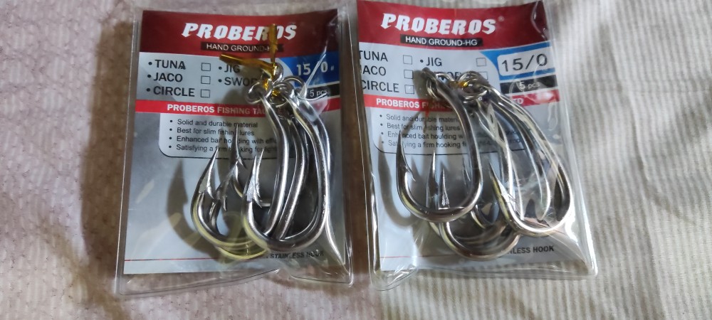 Proberos Tuna Jig Fishing Hook Set Stainless Steel 13/0no.-16/0no