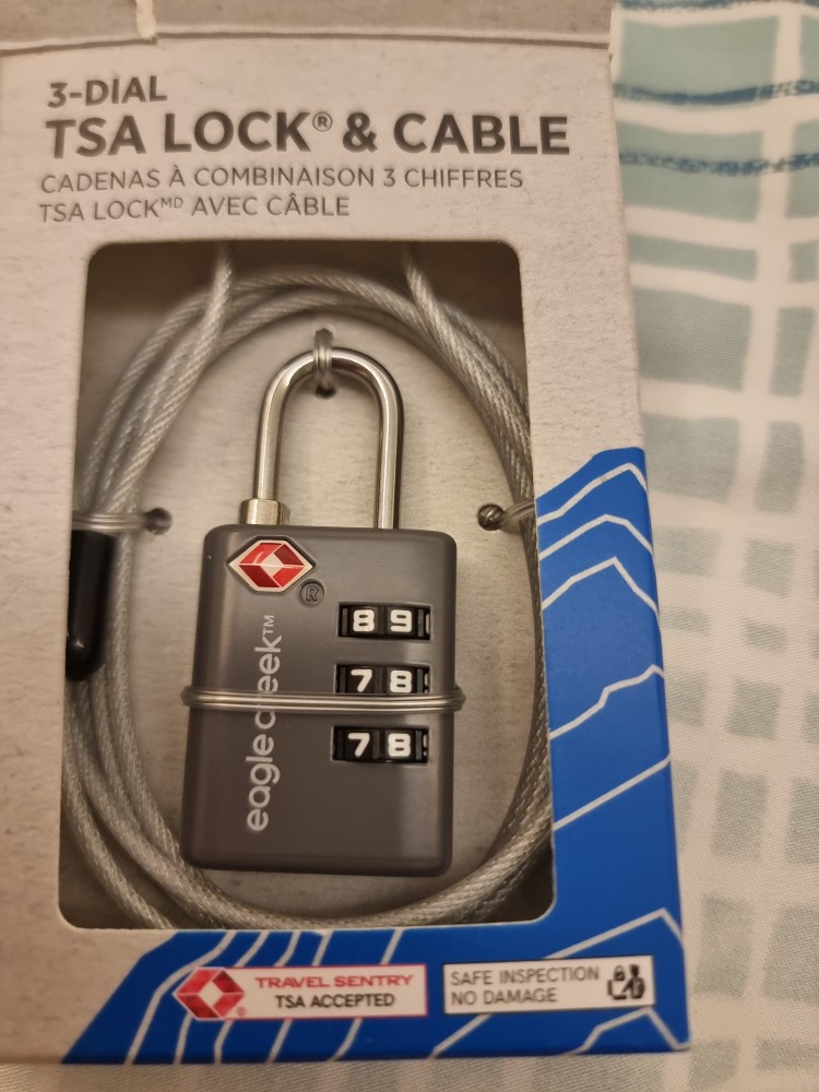 3-Dial TSA Lock & Cable
