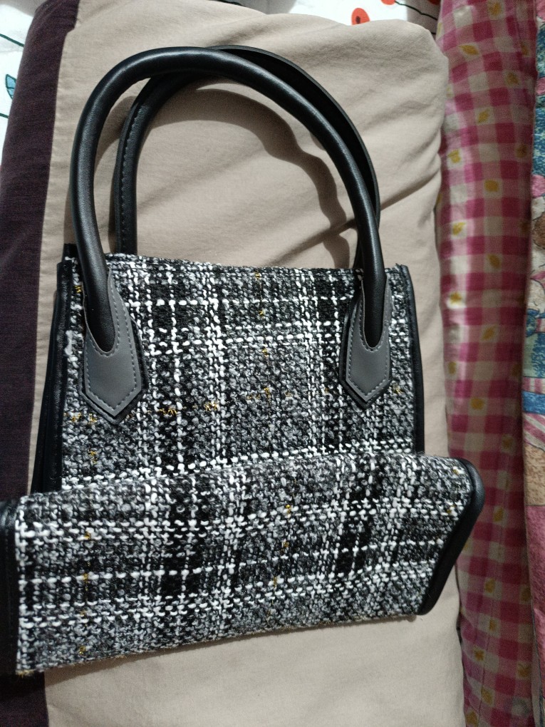 Japan Magazine Indivi Black Checker Batman Wings Bag Canvas