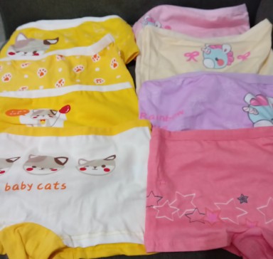 SMY Girls Underwear Cotton Cute Cartoon Animal Print Baby Boxer Panty Soft  And Breathable Teens Girl Panties for 2-13 Years Children Shorts (4pcs)