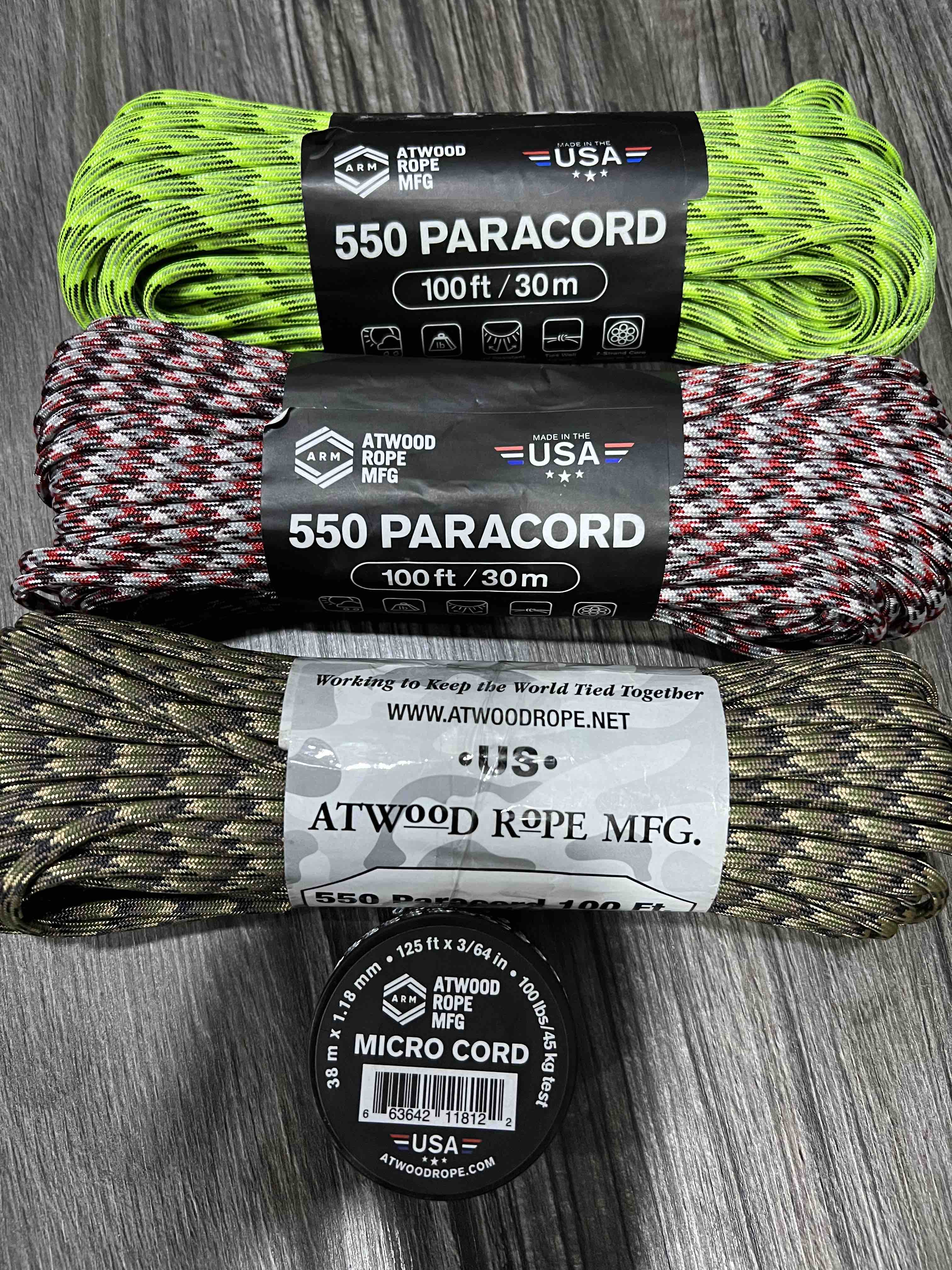 Red MS03 1.18mm x 125' Micro Cord Paracord Made in the USA