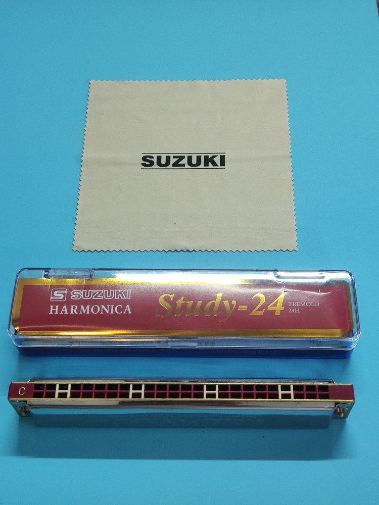 Kèn Harmonica Tremolo Suzuki Study 24 Lỗ (Key C 24 Holes) Có Clip