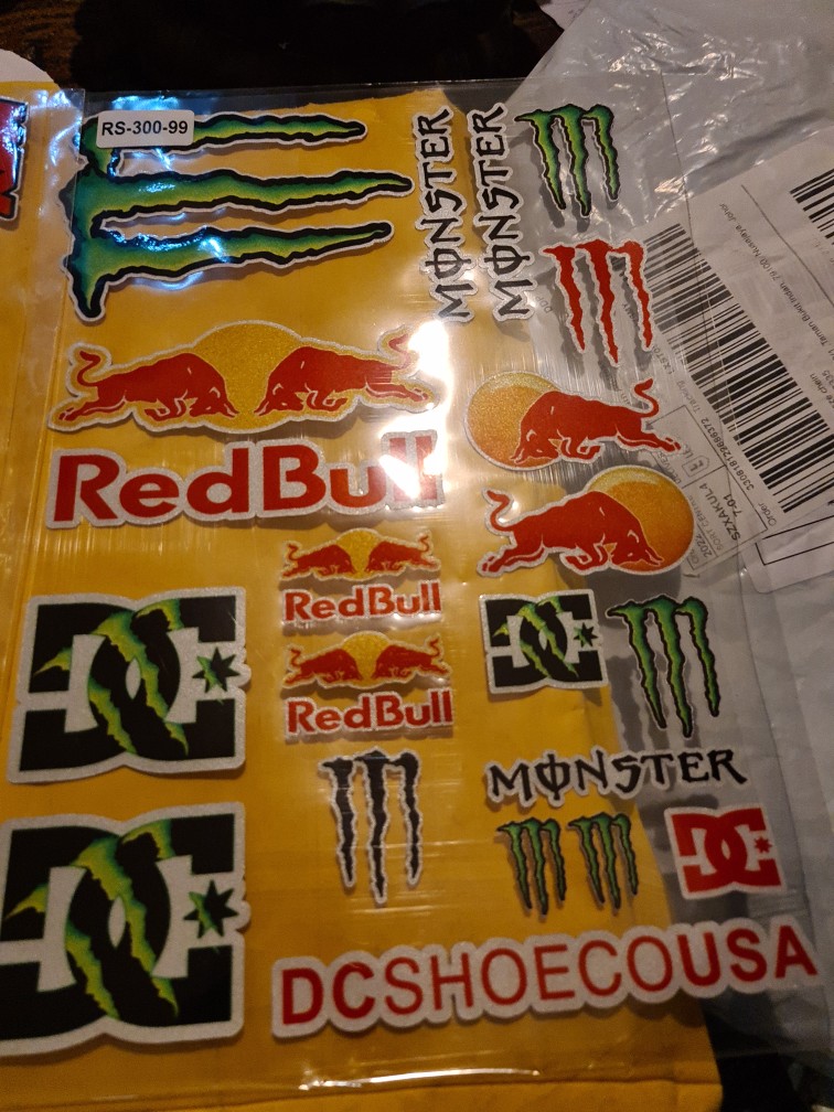Red Bull Reflective Full Set of Helmet Stickers Body Fuel Tank Stickers 3M  Motorcycle Stickers Red Bull Full Set of Red Bull Sleeves Face Towel