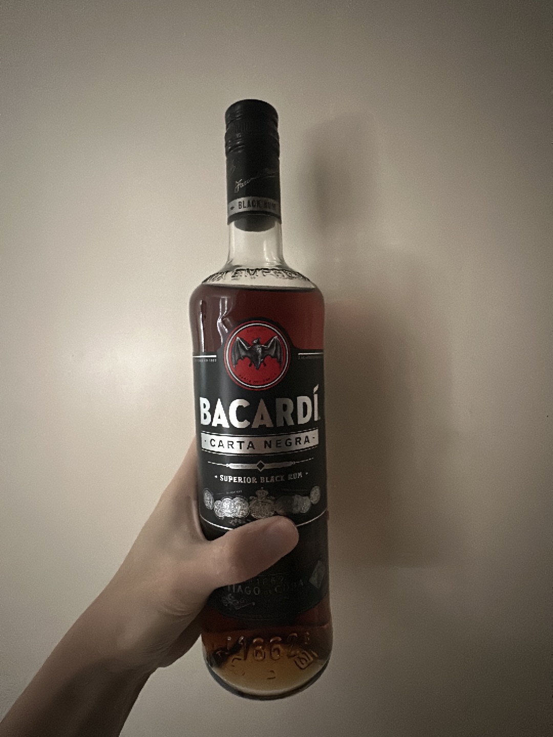 BACARDI Carta Negra Superior Black Rum - 750ml / 75cl, 40% ABV