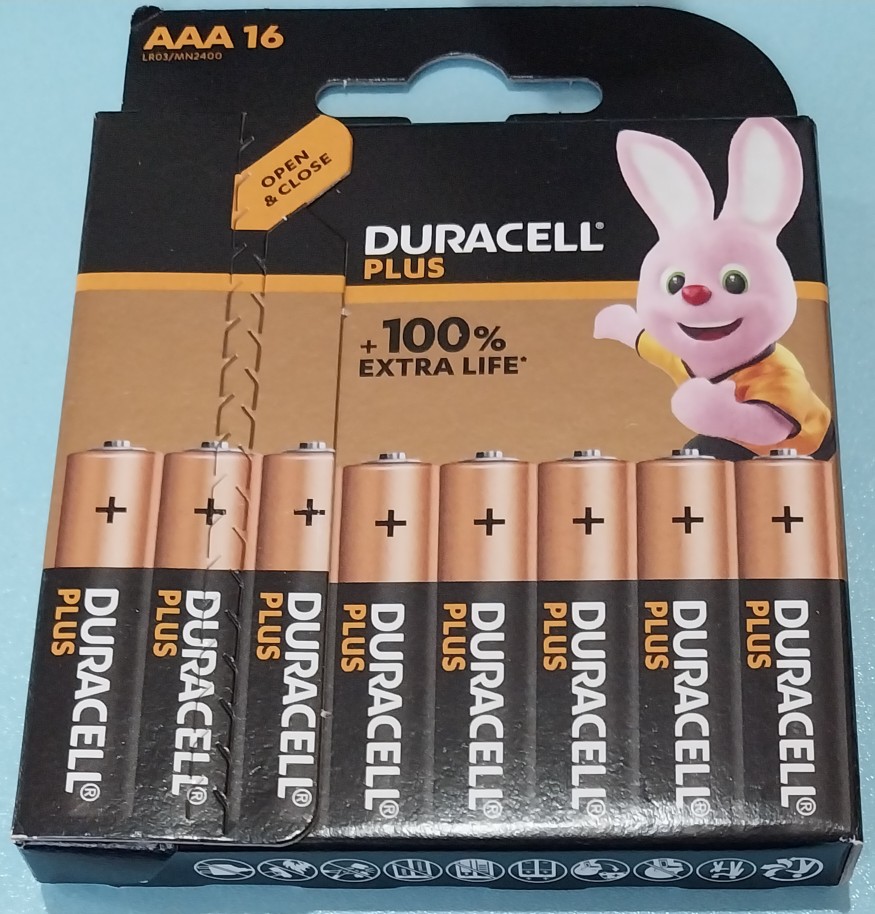 Duracell Plus AAA Alkaline Batteries, LR03 - Pack of 16