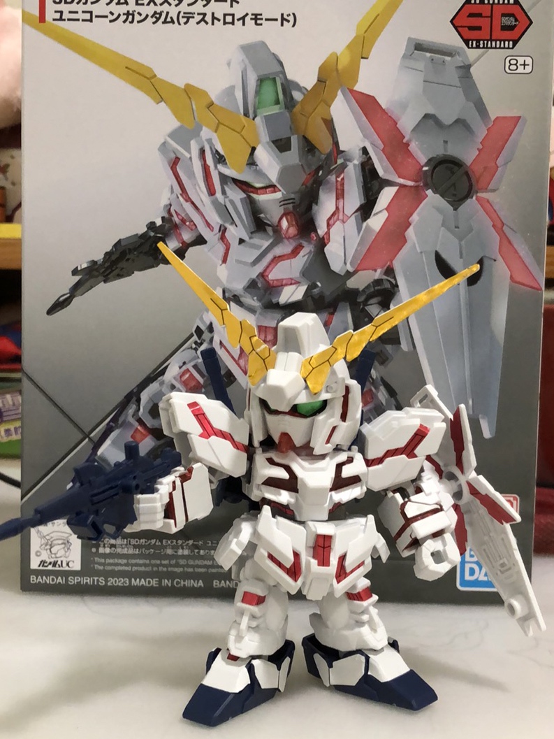 Bandai Hobby - Modellino Gundam SD EX-Standard 005 Unicorn Gundam (Destroy Mode) - 8 Cm, Senza Colla - 4