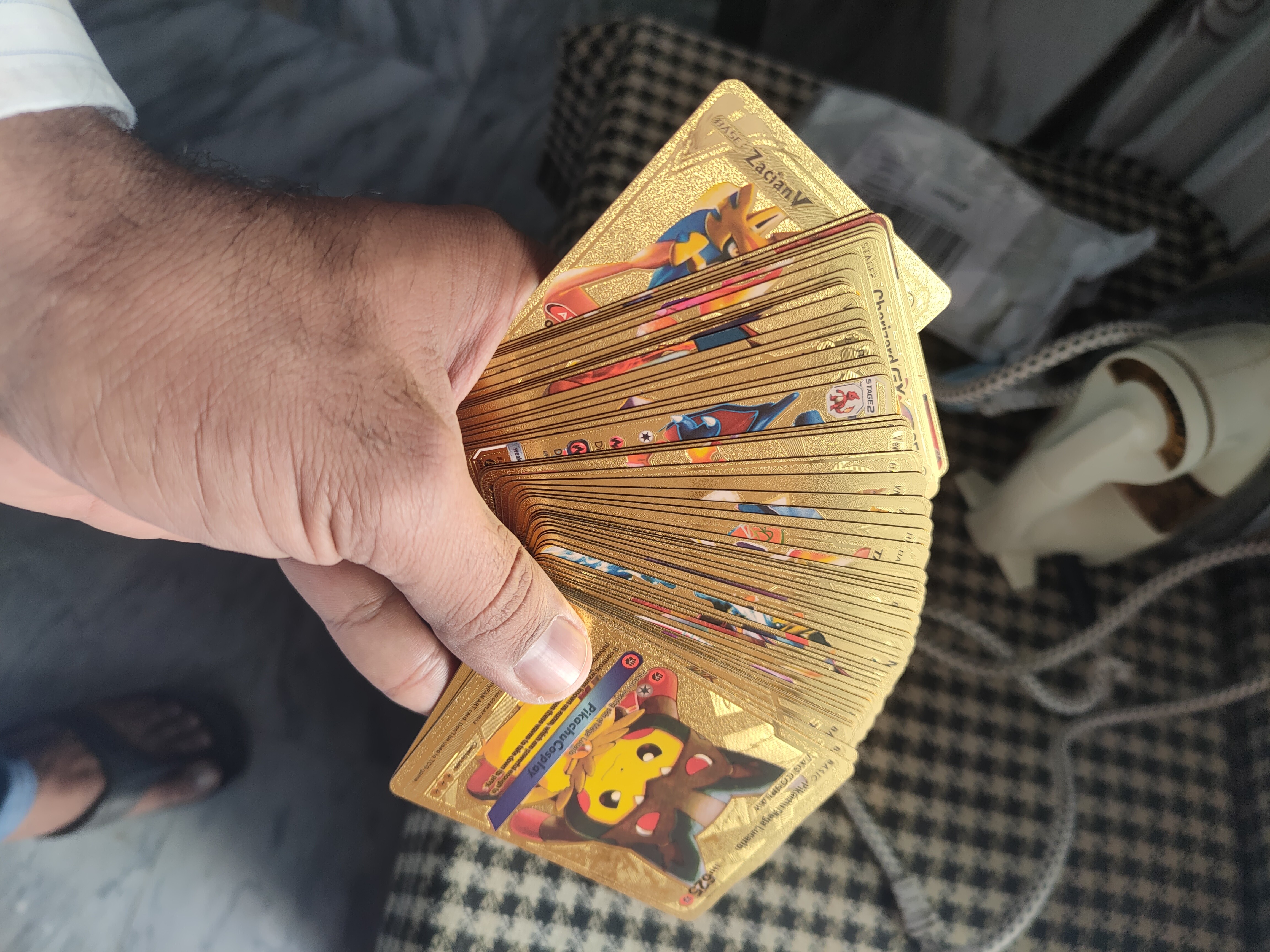 55pcs Pokemon Gold Foil Anime Cartoon Pokemon English Version Tcg Cards For  Fans Collection | Daraz.pk