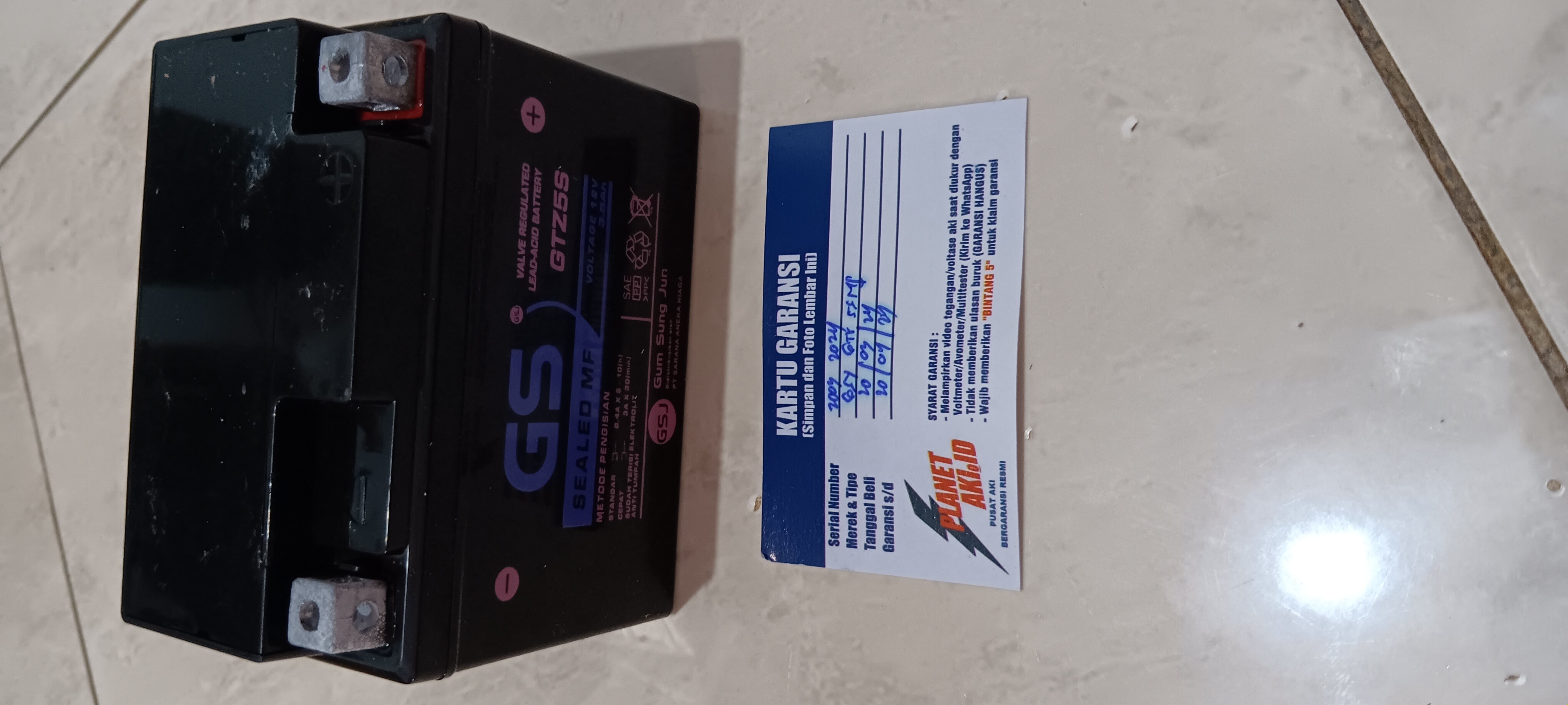 aki  Aki Motor Kawasaki ZX 130 Kaze GTZ5S Accu Kering MF Garansi