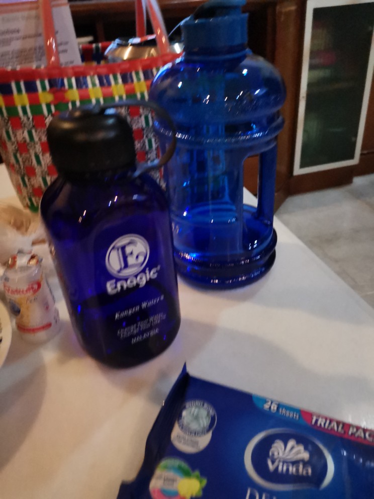 READY STOCK🔥Kangen water bottle blue sliver cap 500ml Modern