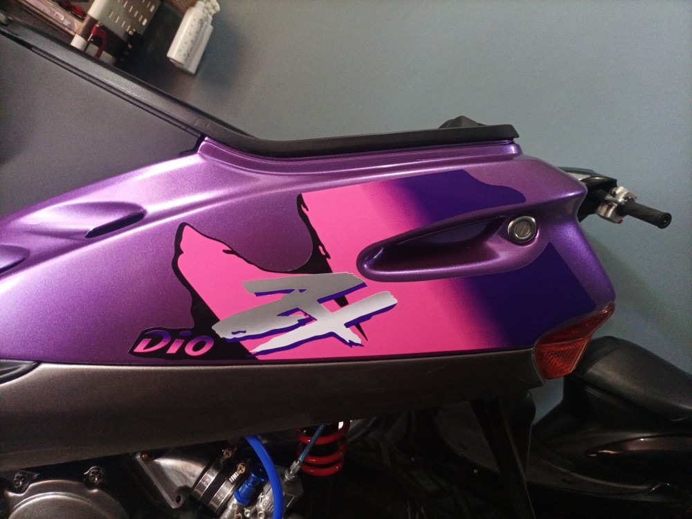 MOFO autocollant de carénage pour moto HONDA DIO50 AF17/AF18/AF27/AF28,  stickers de colle pour moto, scooter, DIO SR - Type Rouge