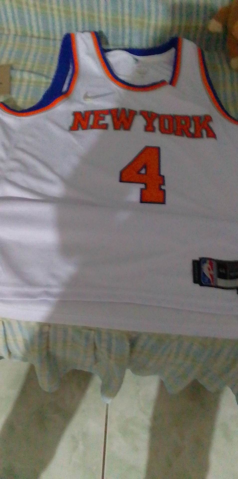 Men's #4 Derrick Rose New York Knicks Jersey 75th Anniversary Classic 2021  White - Stitched