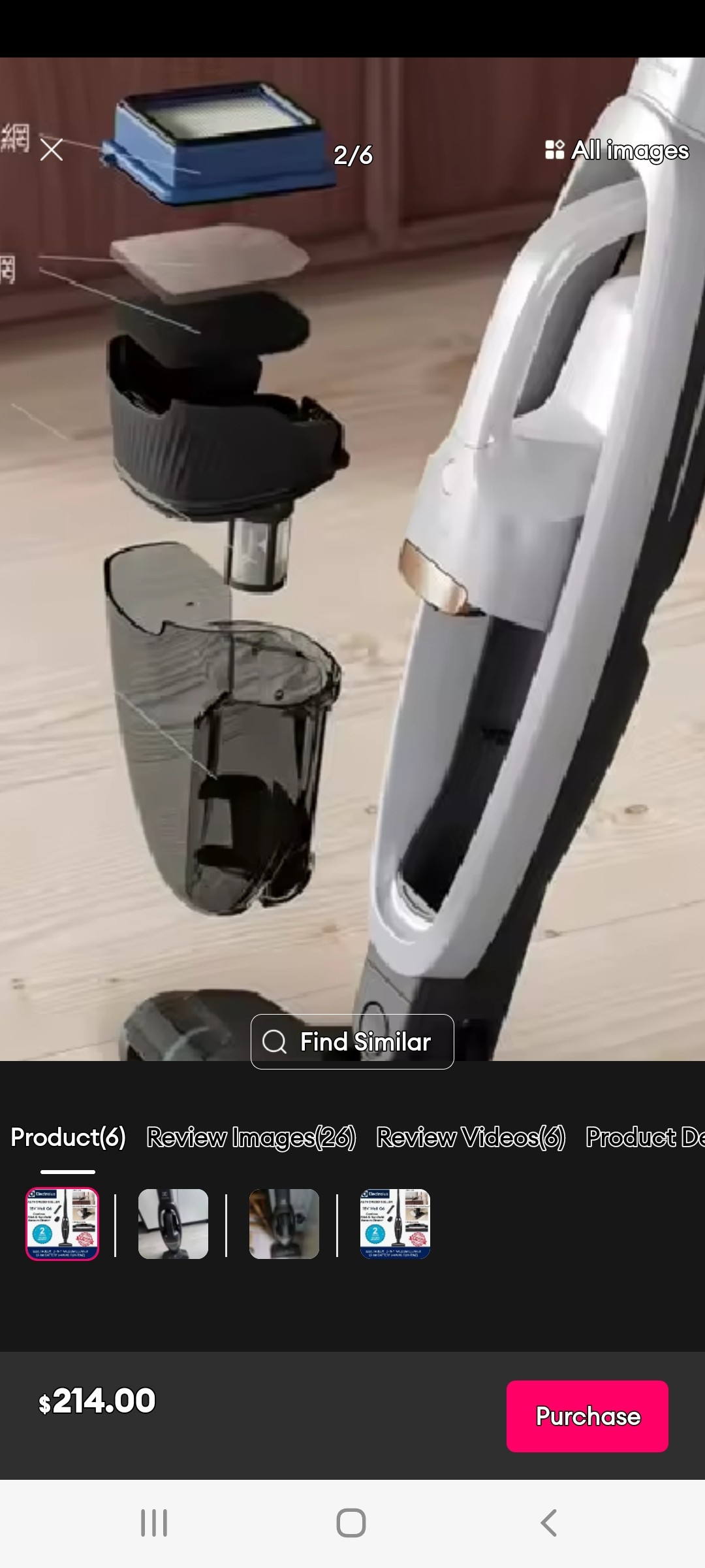Electrolux 18V Well Q6 BrushRollClean™ 2in1 Cordless Vacuum