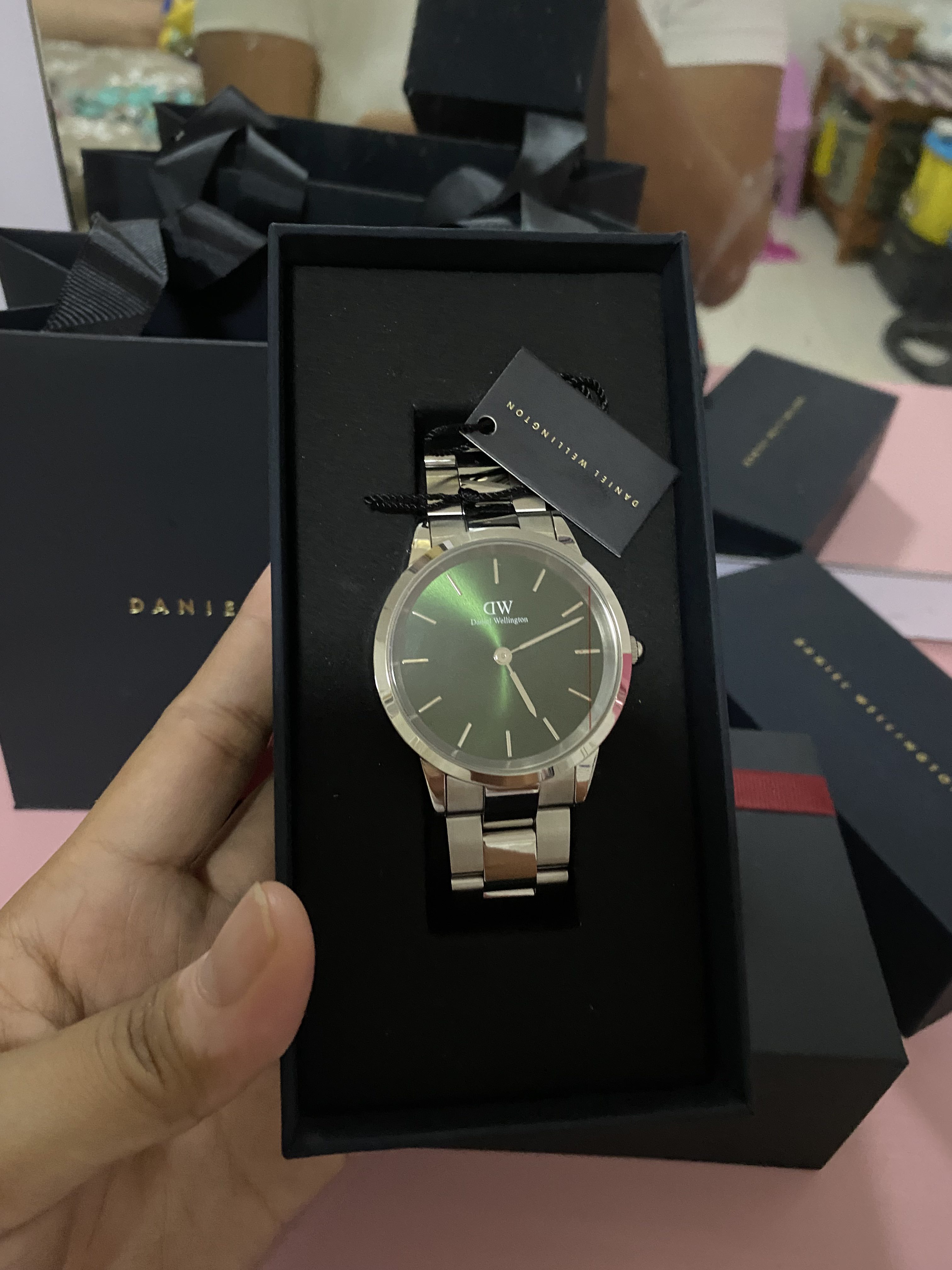 Daniel Wellington Iconic Link Emerald Watch 40mm Silver Green