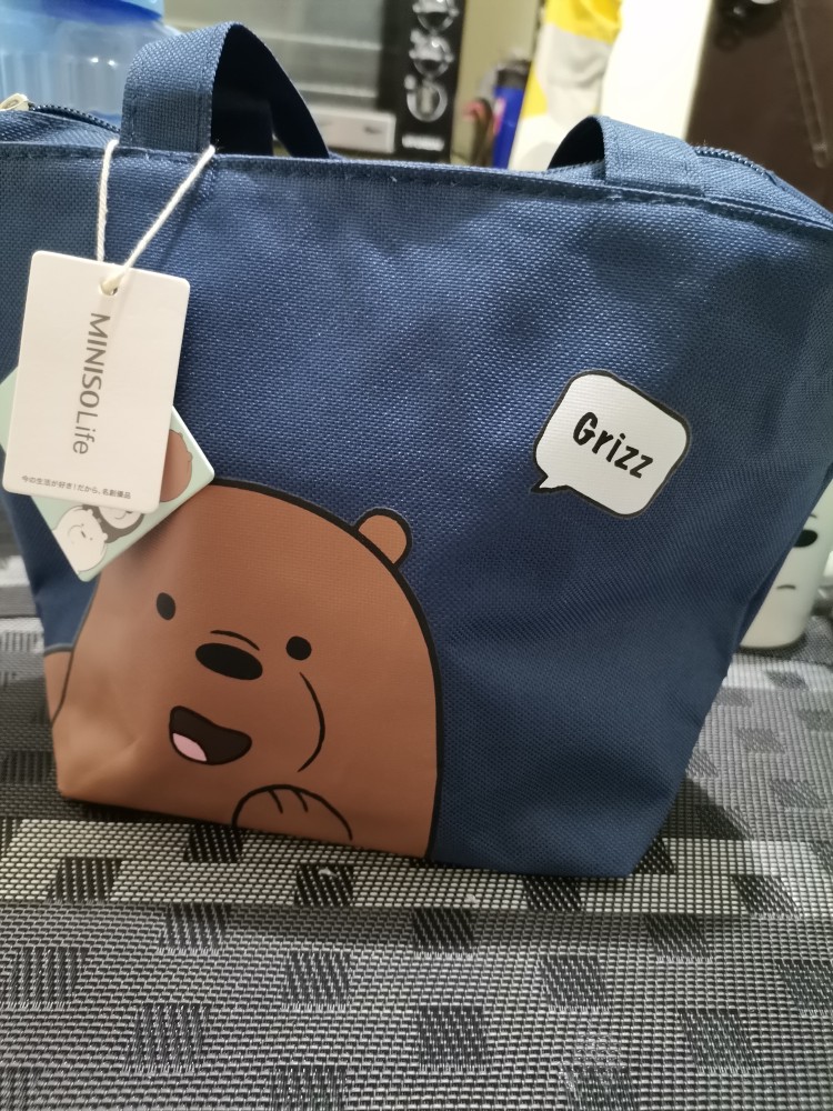 Jual MINISO 🆕 Lunch Bag We Bare Bears (sz.27.5x19x17cm) - Panda