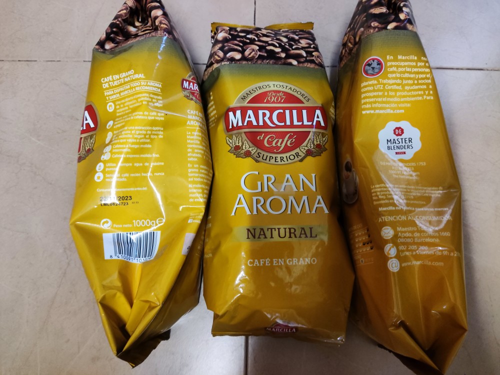 Café en grano mezcla Marcilla Gran Aroma 1 kg.