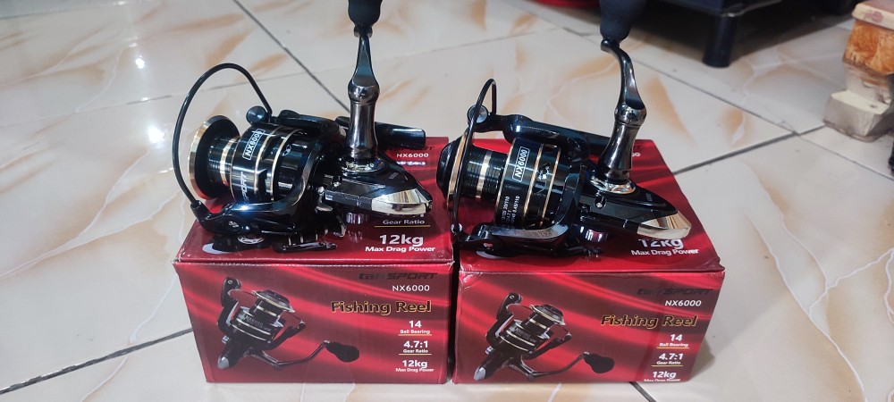 reel pancing gold sharking nx6000 metal body drag 12 kg 4.7:1 Gear