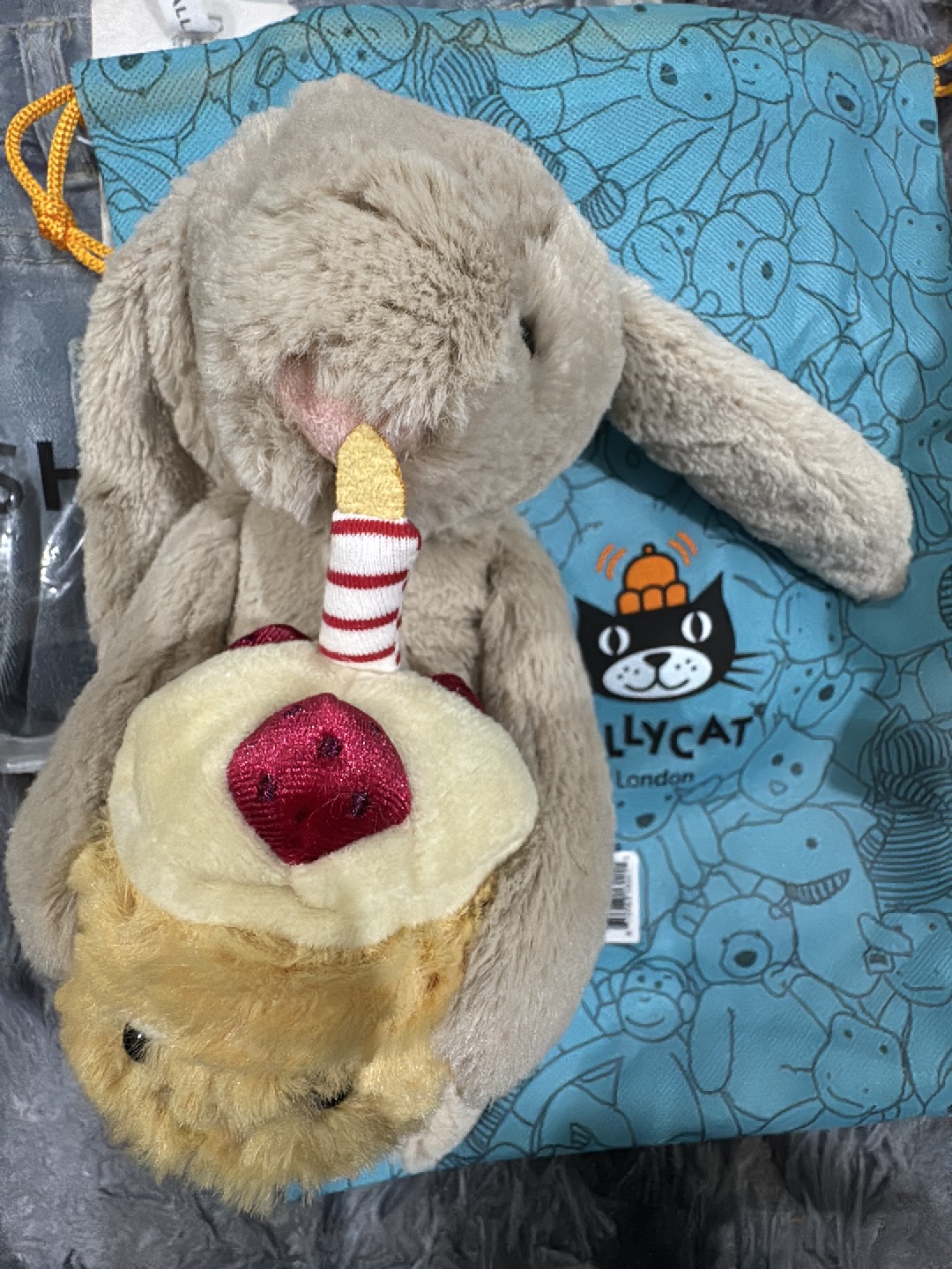 Jellycat Bashful Beige Bunny Birthday Plush Toy Ultra Soft Limited