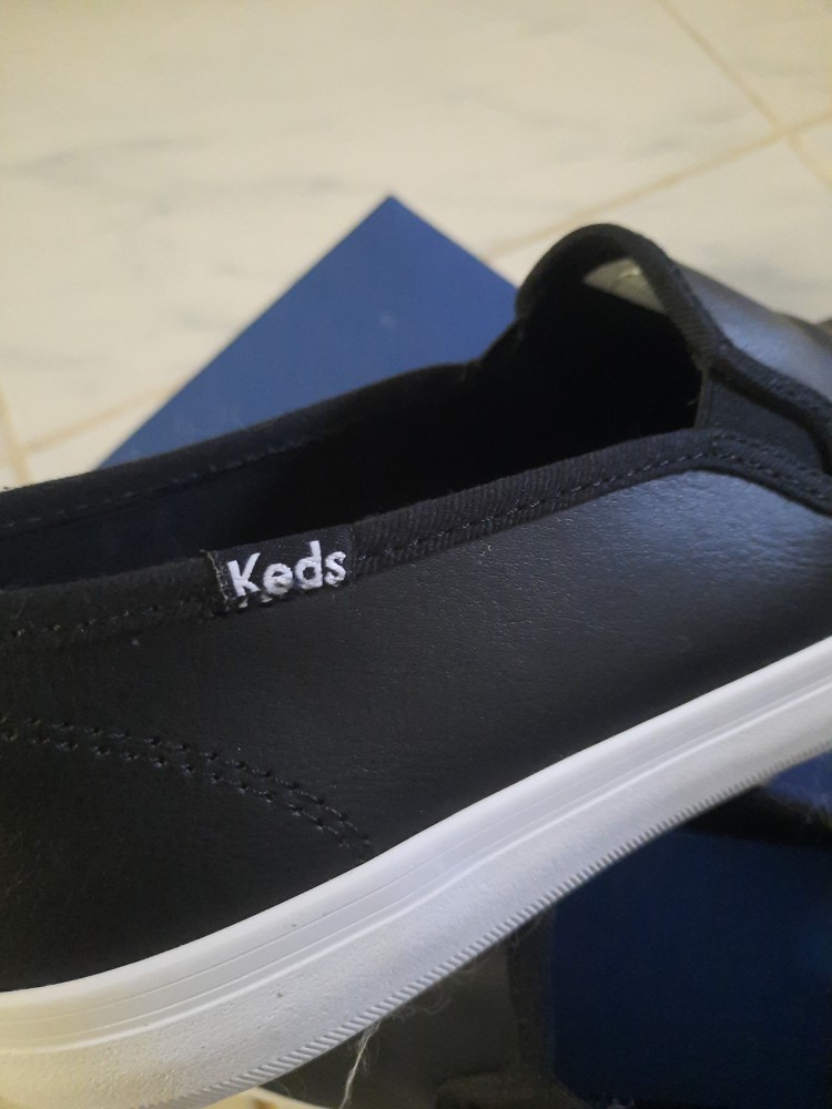 Keds double decker hot sale black leather