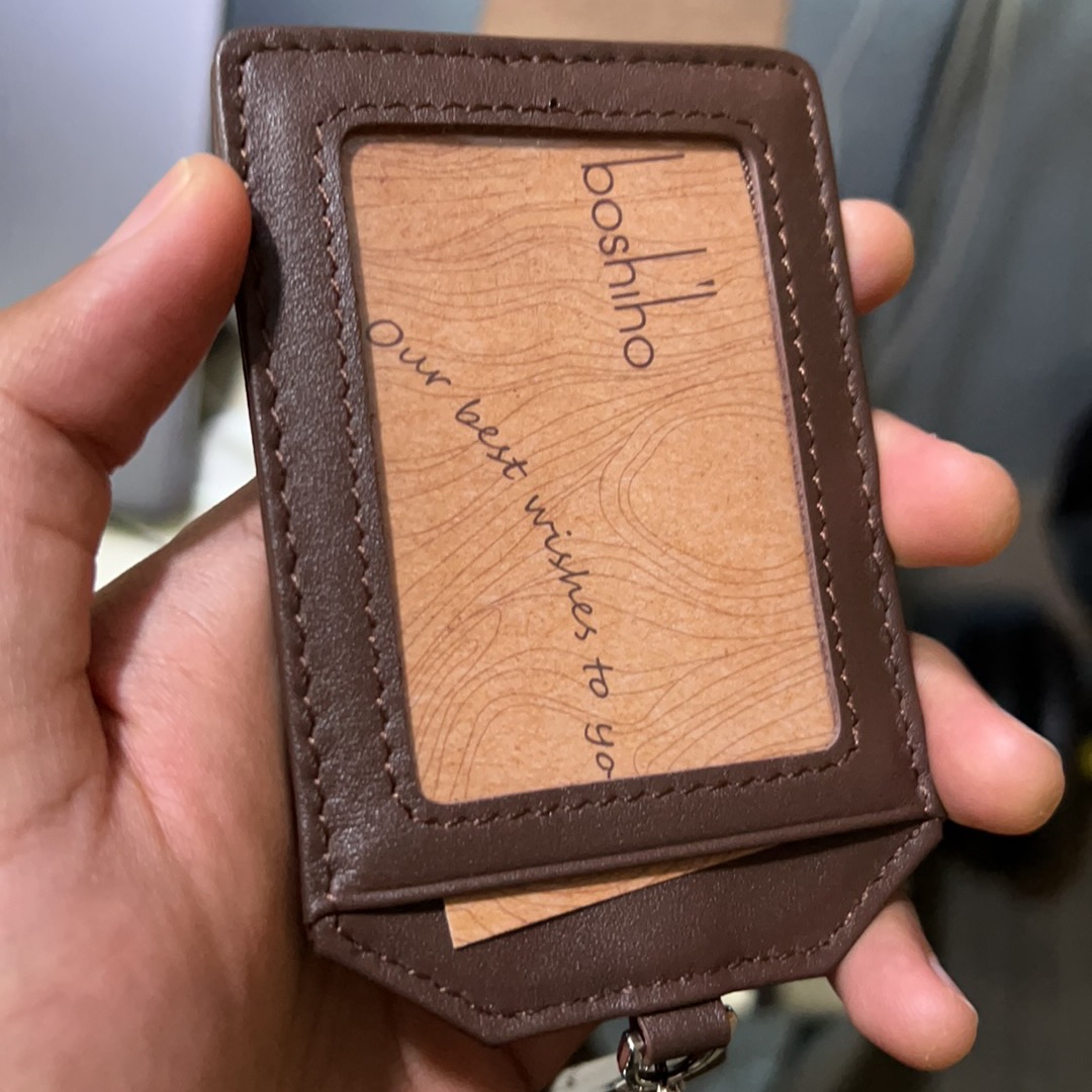 Boshiho Saffiano Leather Credit Card Holder