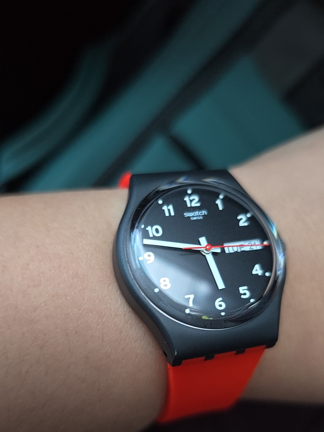 Swatch Gent RED GRIN GB754 Red Silicone Strap Watch | Lazada