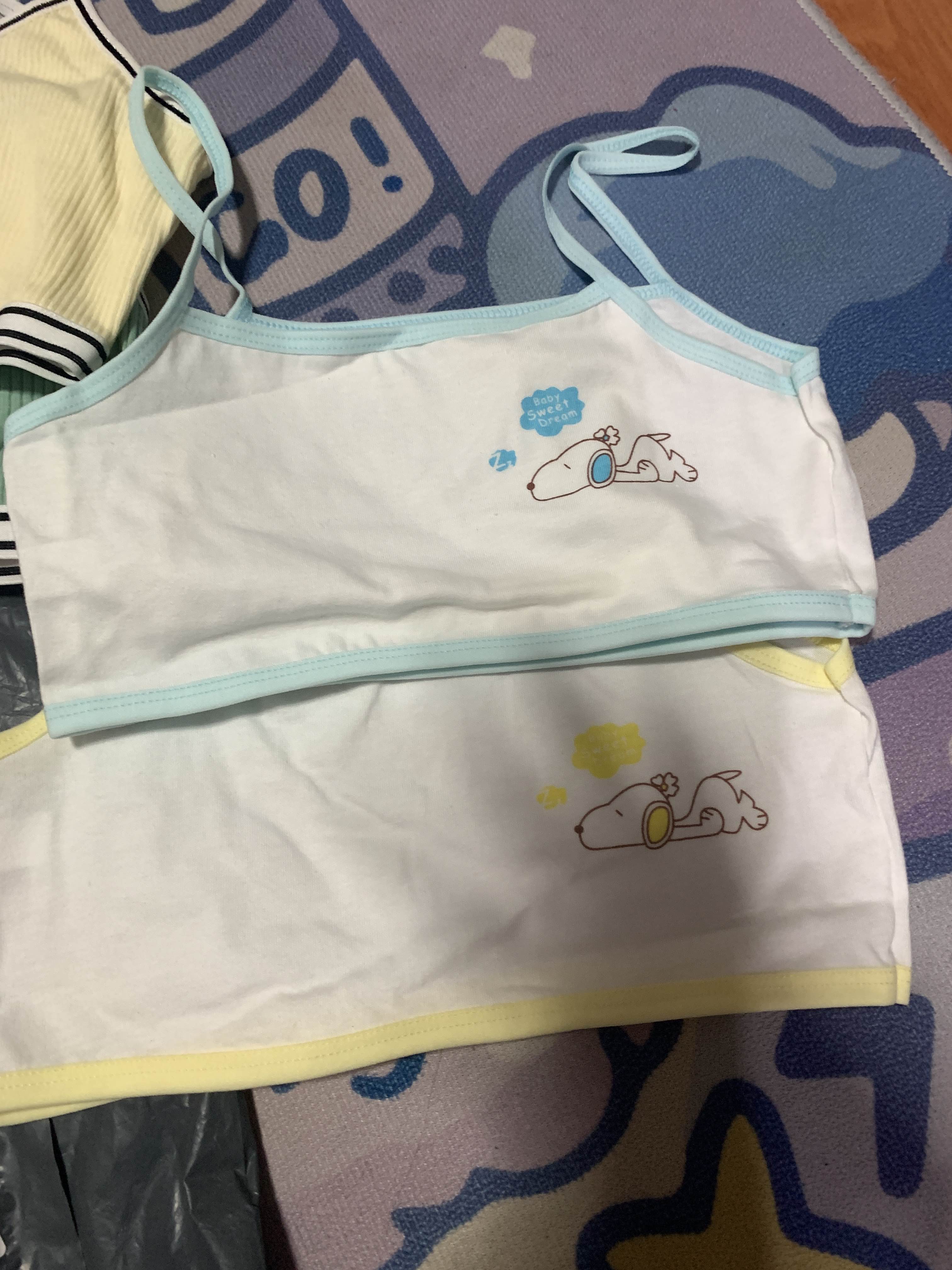 lrih Store]Teenage Underwear for Baby Girl 9-15 Years Old 100% Cotton  Wireless Training Cartoon Bra Cheap