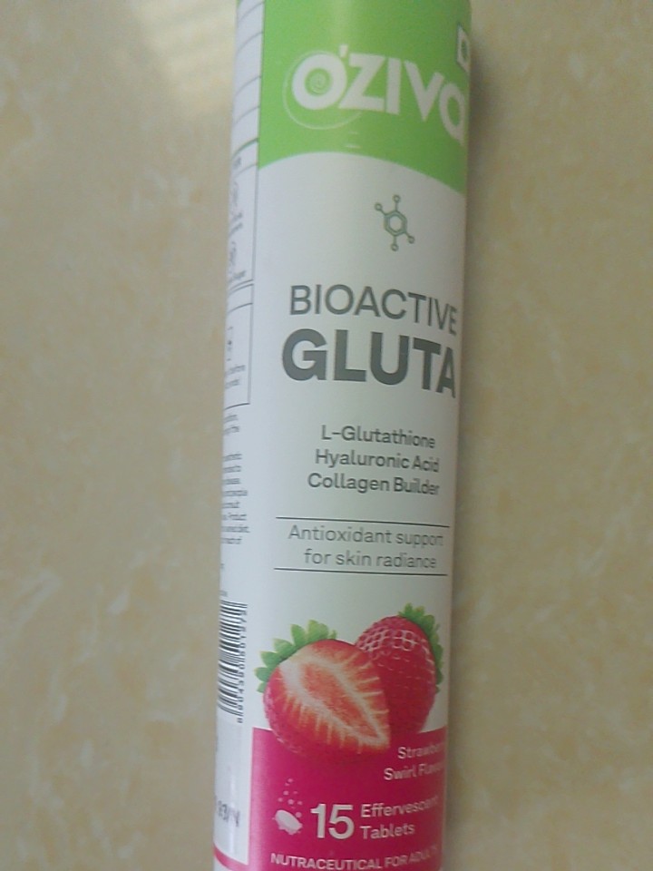 oziva bioactive glutathione tablets OZiva Bioactive Gluta Fizzy (Strawberry Swirl) To Reduce Pigmentation, 5  Antioxidants (10 Tablets) main image 0
