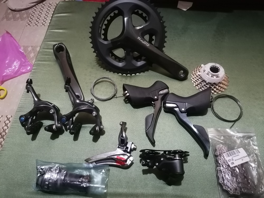Shimano Tiagra 4700 Groupset 2x10 Speed Road Bike 4700 Crankset  165/170/172.5/175mm 50-34T 52-36T Shifter Front Rear Derailleur Brake  Calipers HG500 Cassette 4601 Chain WIth RS500 Bottom Bracket Original  Bicycle Full Set Groupset