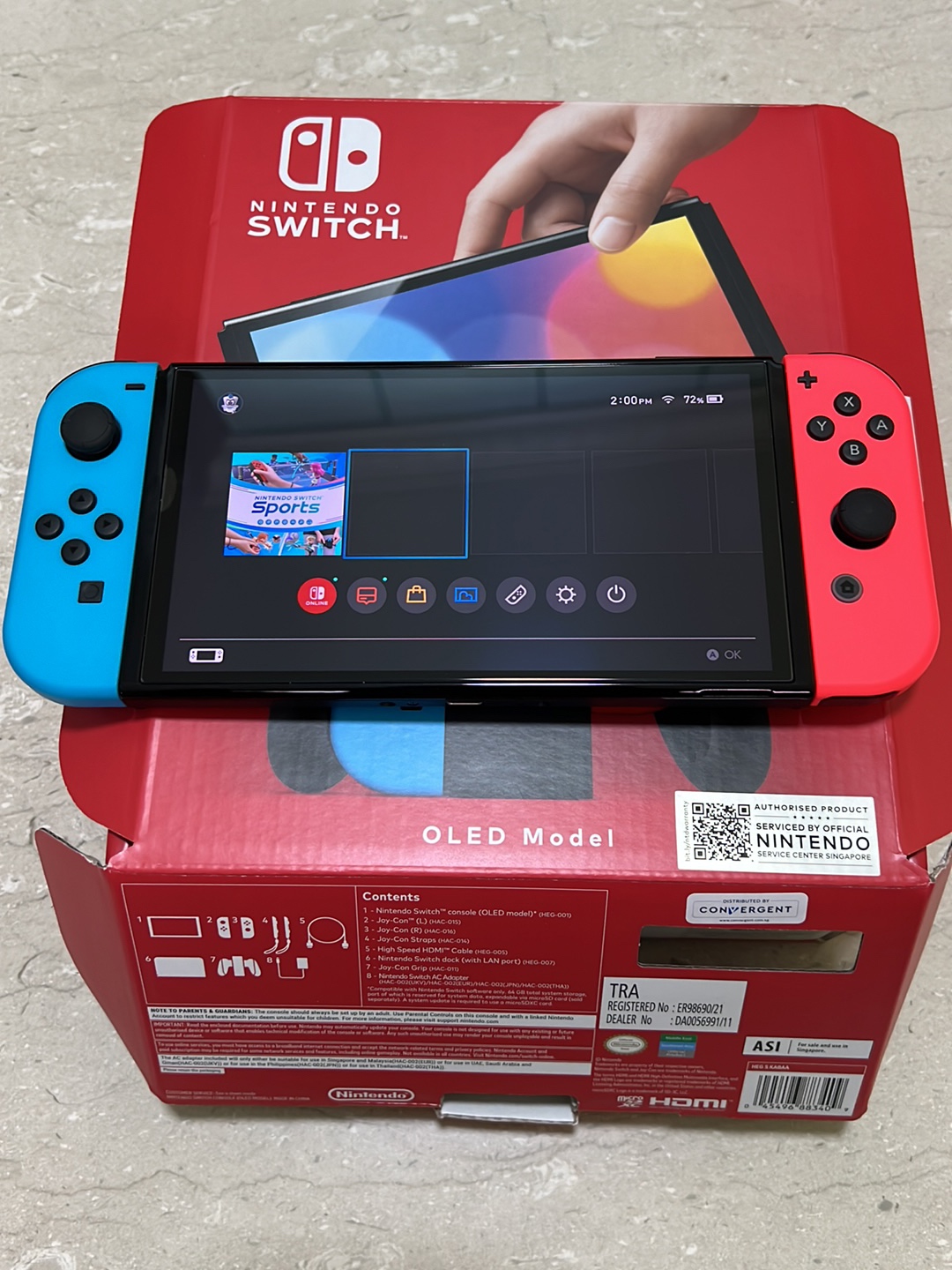 Nintendo Official Store] Nintendo Switch - OLED Model Neon Blue