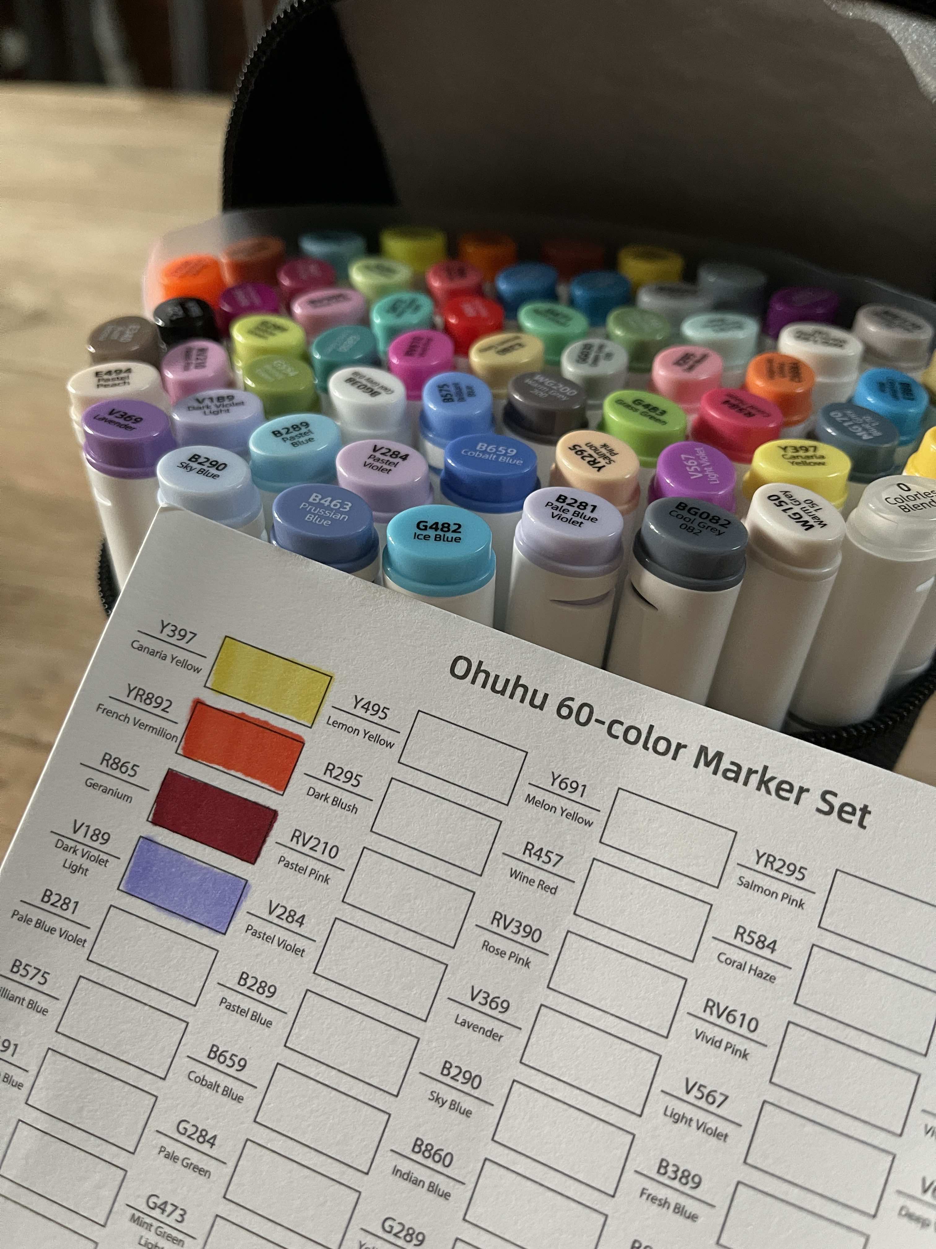 Ohuhu Dual Tips Alcohol Art Markers - Fine & Chisel (40/60/80/120