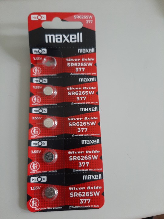 Pila MAXELL 377 - SR626SW - Silver Oxide - Made In Japan - Original 