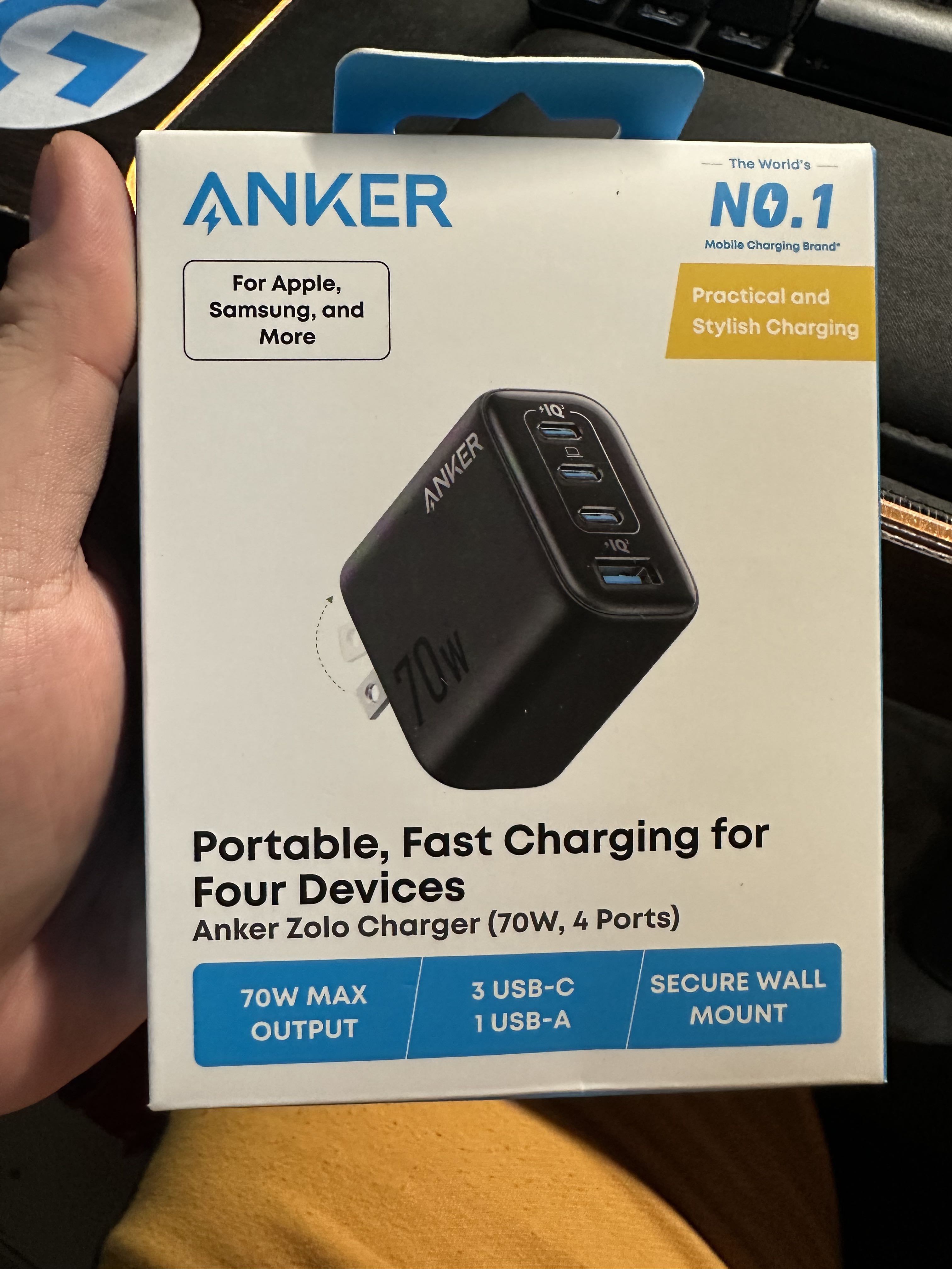 Cargador Anker Nano 70W 3 Puertos - Compacto, Rápido Y Con Diseño Moderno Para IPhone, MacBook Y Más