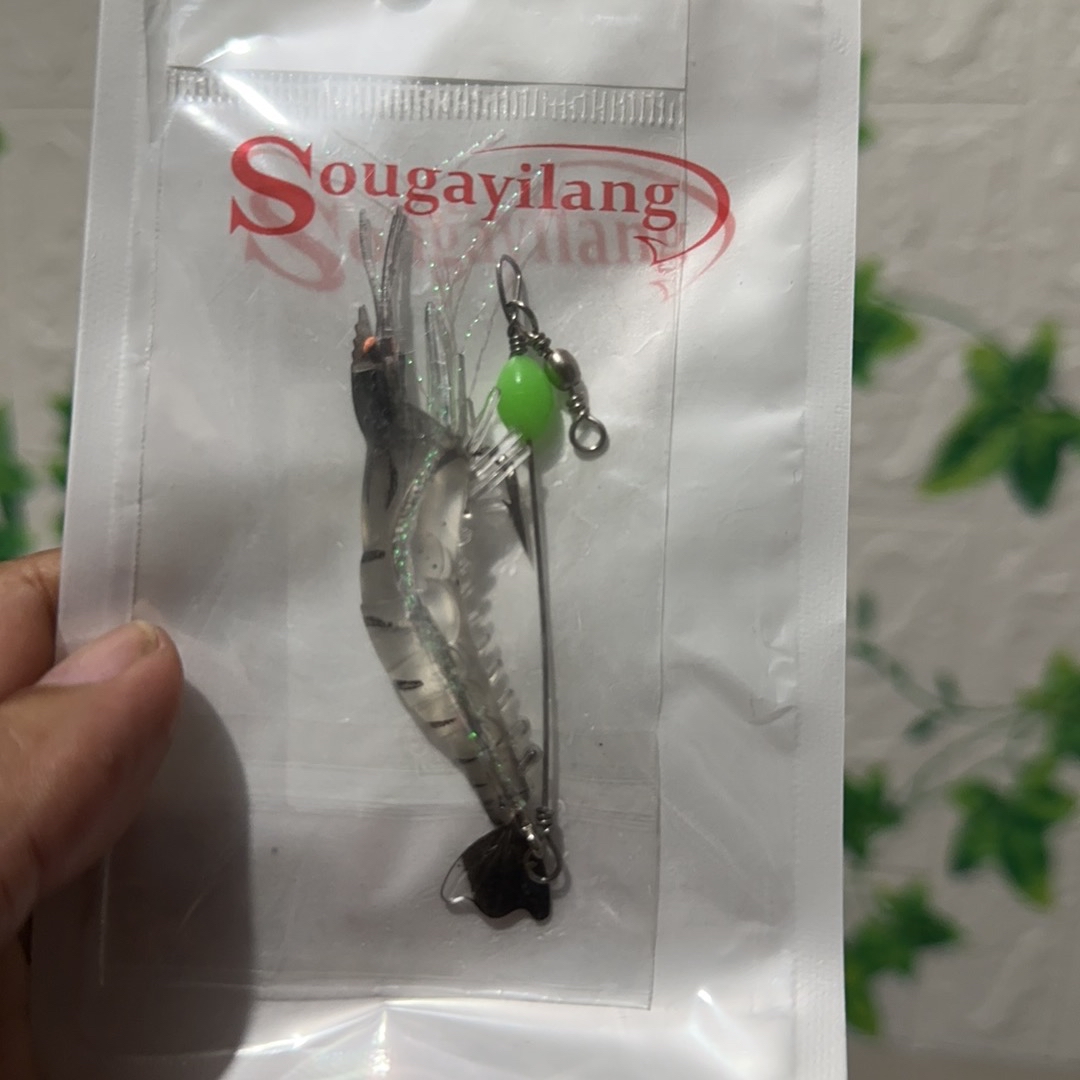 COD]Soft Shrimp Bait Luminous Artificial Worm Fishing Lure Fishing