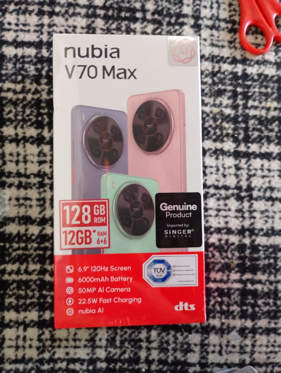 ZTE Nubia V70 Max (6GB+6GB RAM/128GB ROM) TRCSL Approved 6000