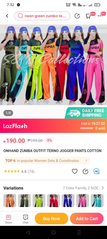 ONHAND ZUMBA OUTFIT TERNO JOGGER PANTS COTTON