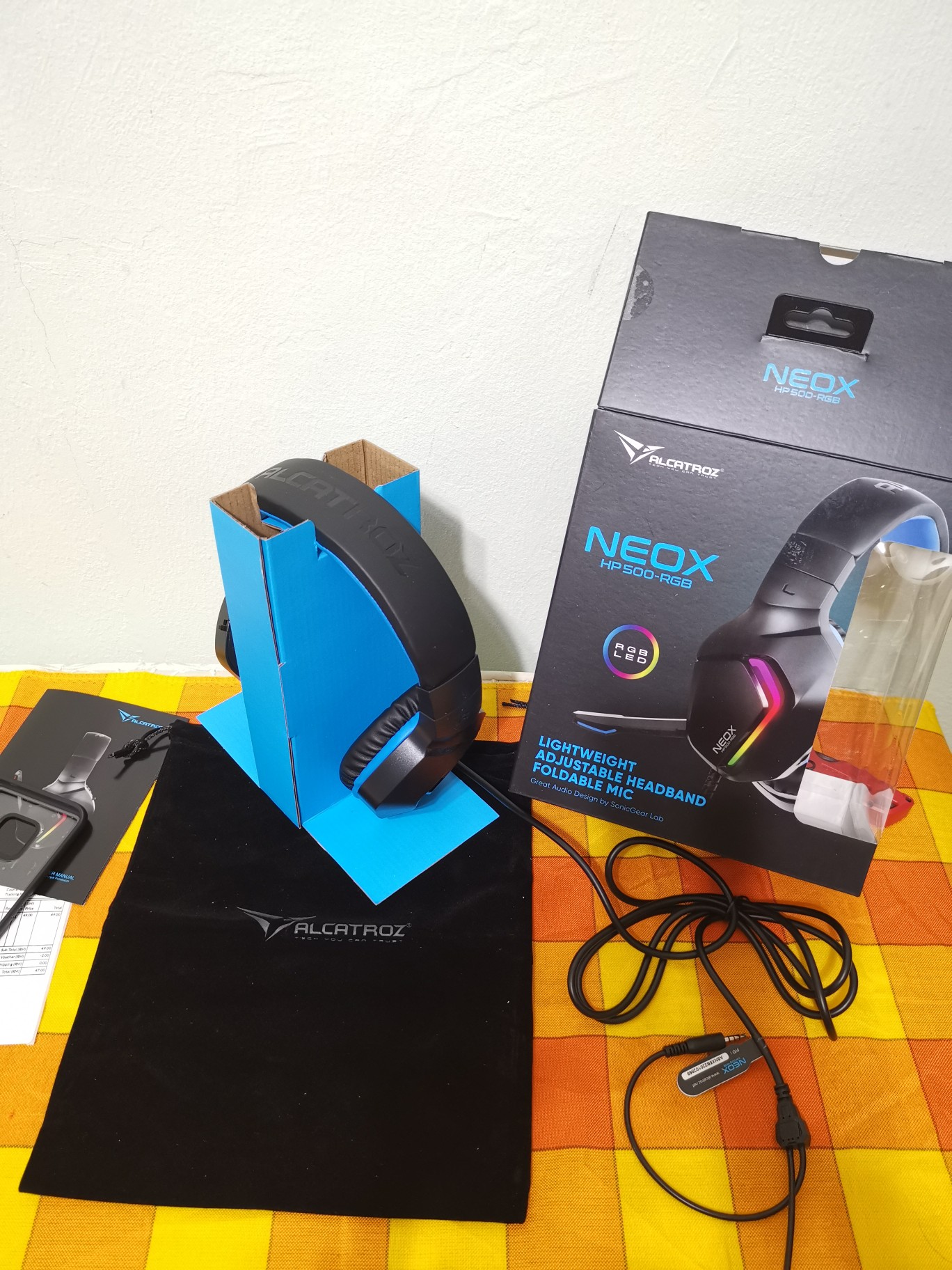 Alcatroz NEOX HP500 2.1 RGB Gaming Headset White Gray