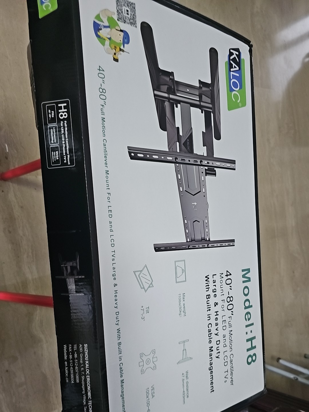 KALOC H8 40-80 inch Long Extension Arm Swivel TV Wall Bracket