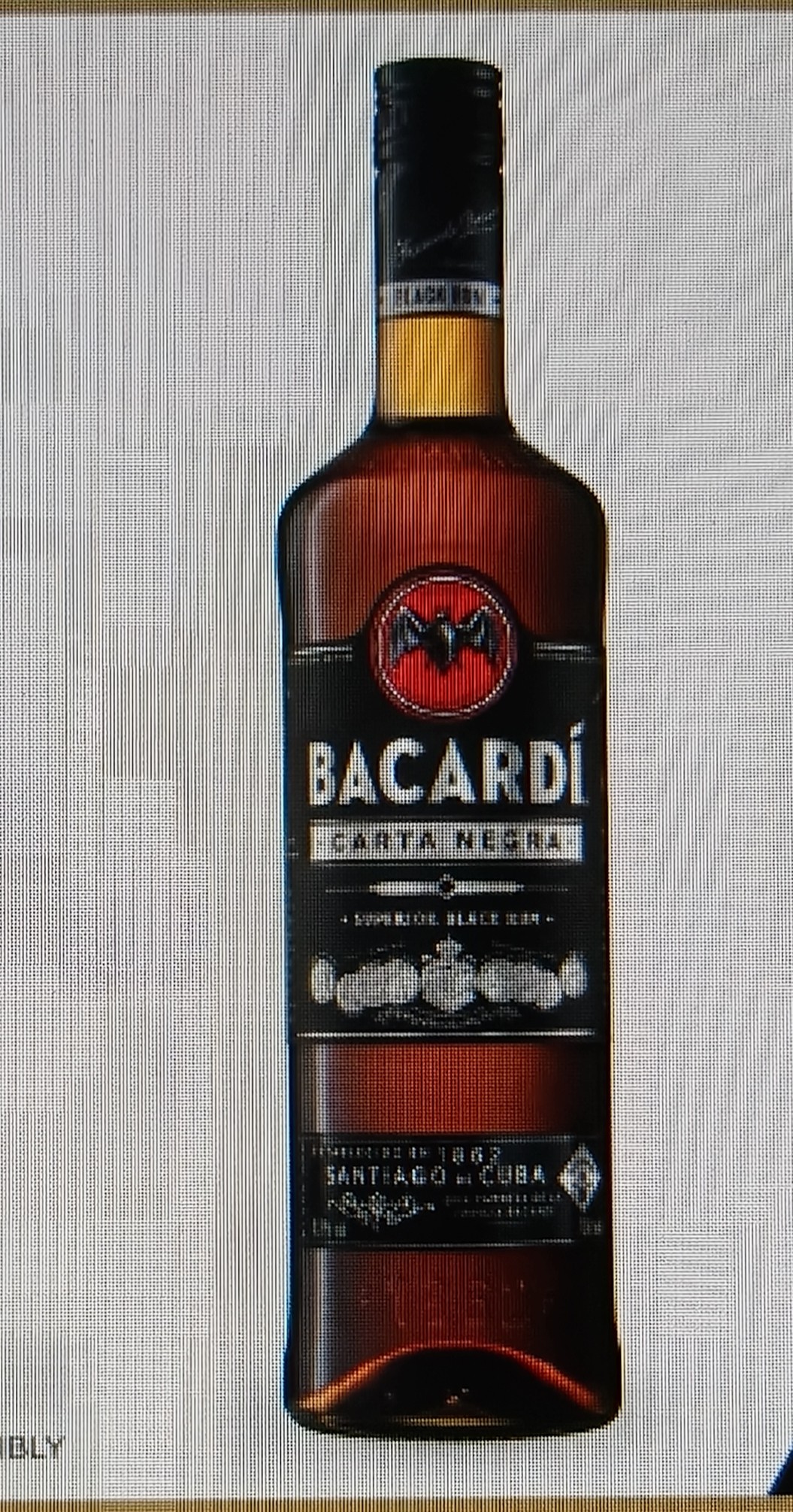 BACARDI Carta Negra Superior Black Rum - 750ml / 75cl, 40% ABV