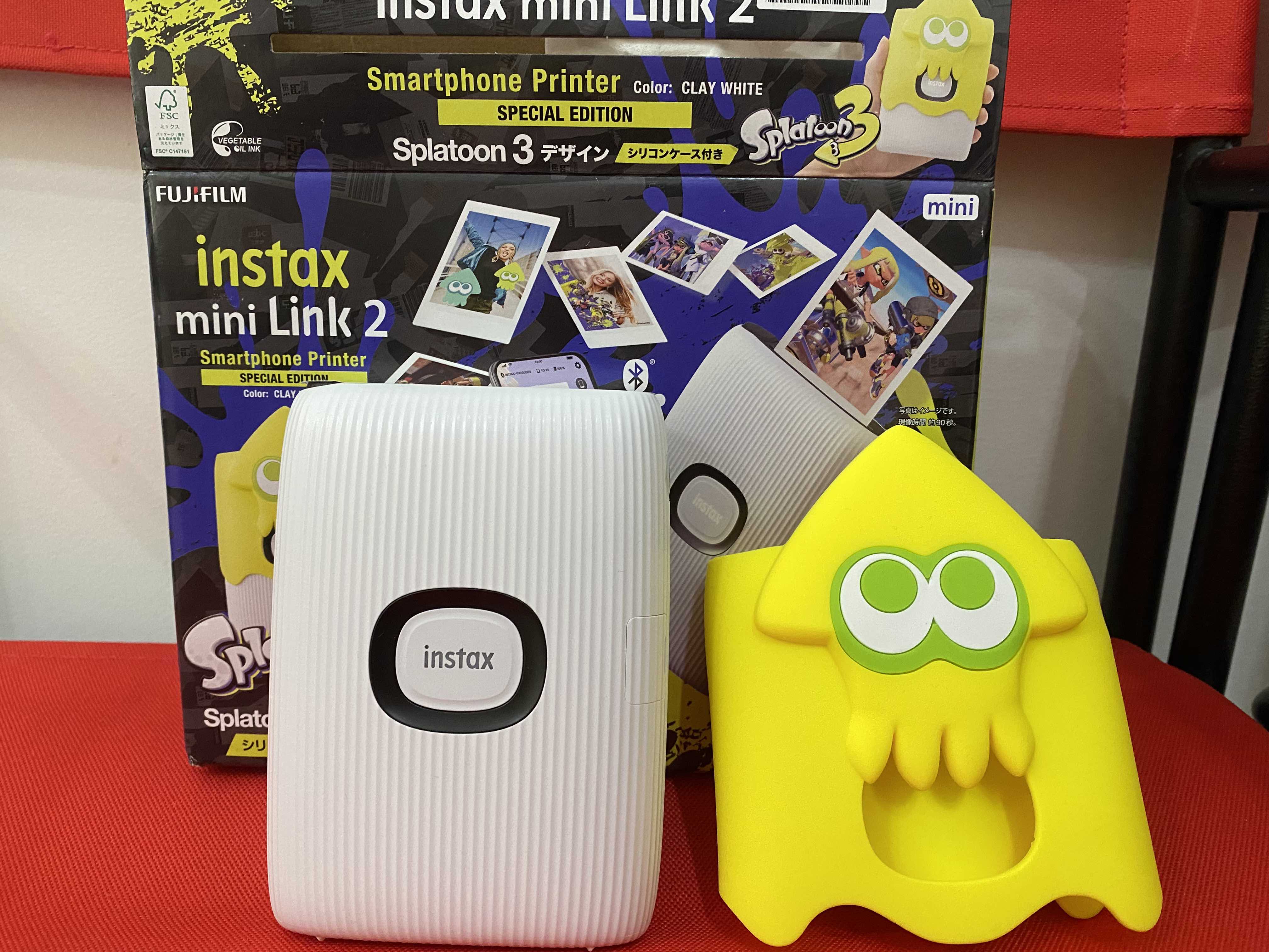 smartphone printer cheki instax mini Link 2 NS SPL With Splatoon 3 case