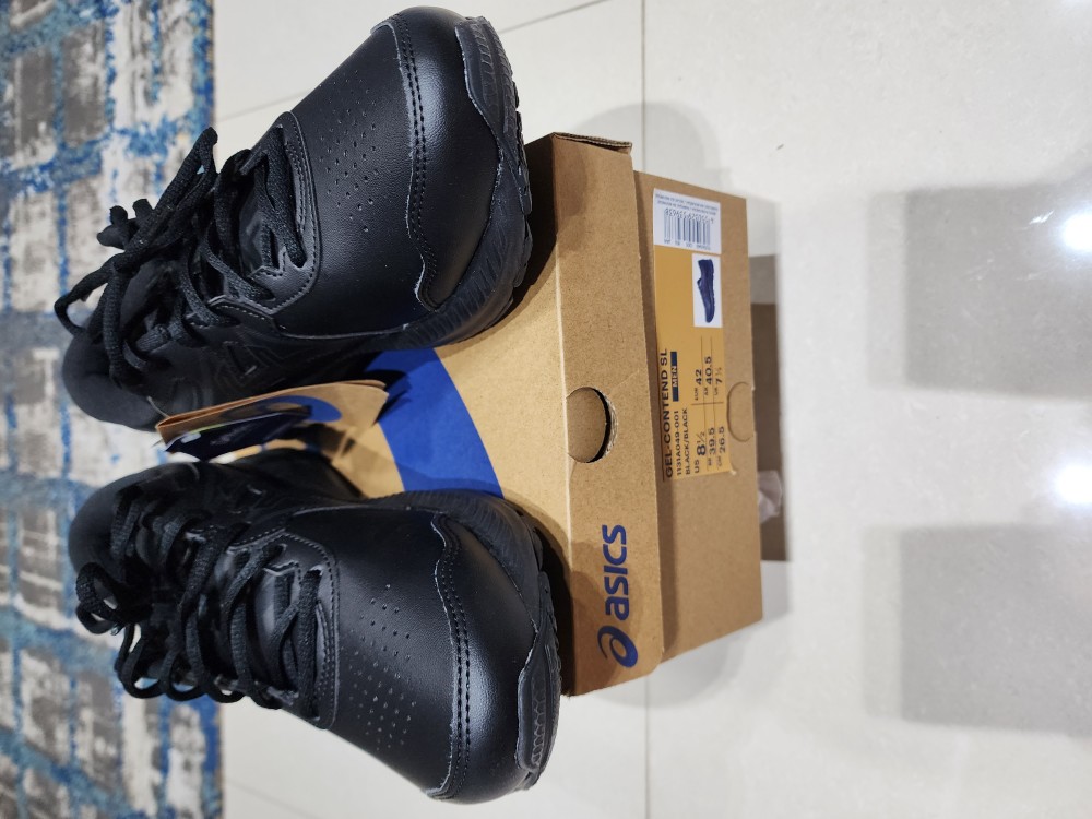 ASICS Men GEL-CONTEND SL Running Shoes in Black/Black | Lazada Singapore