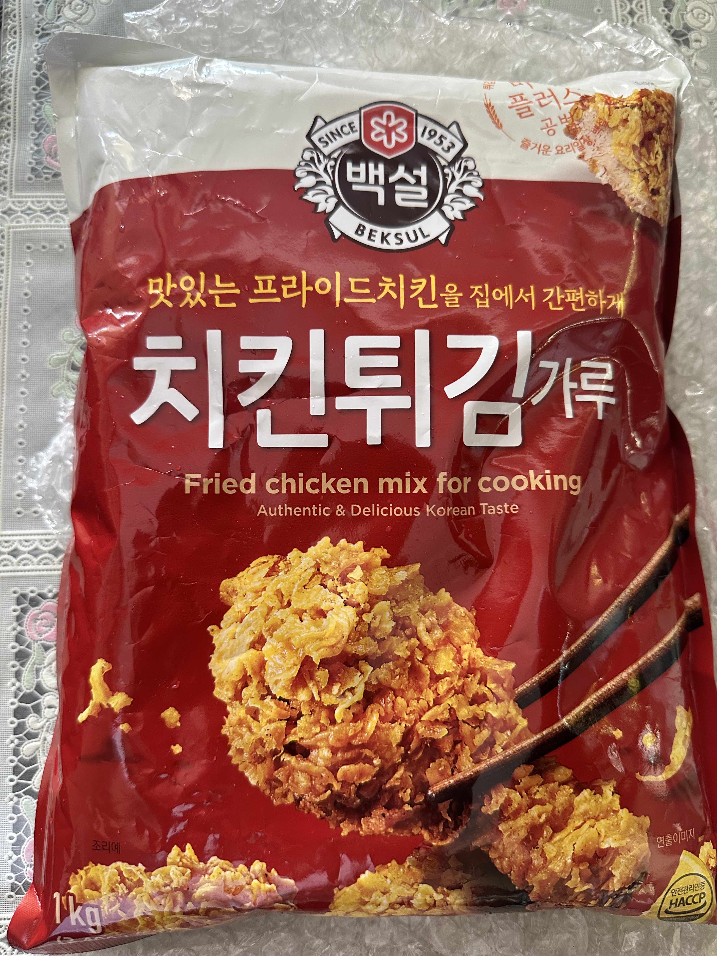  Korean Beksul Authentic & Delicious Korean Taste Crispy Fried  Chicken Mix 1Kg (1 Pack) : Grocery & Gourmet Food