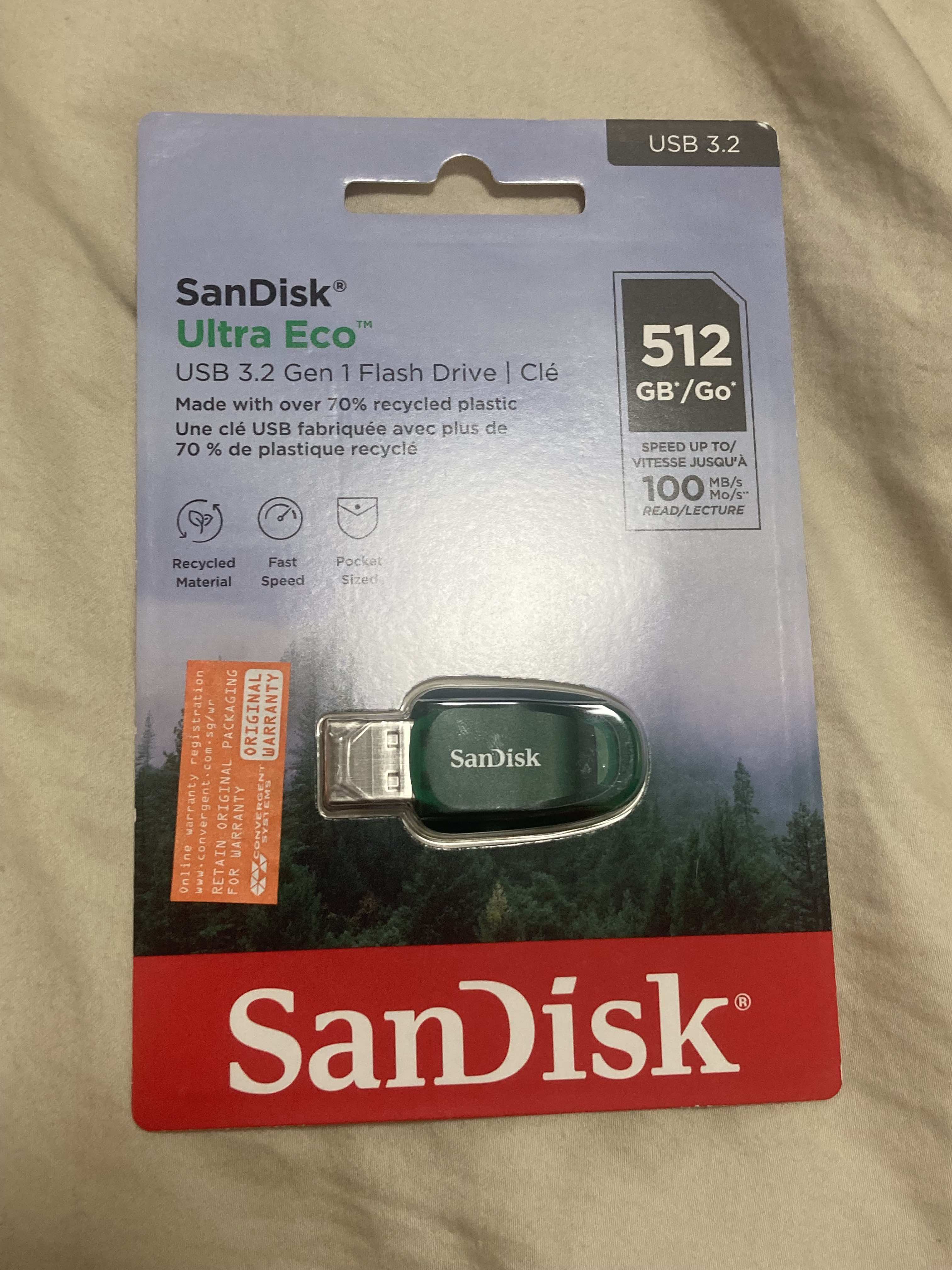 SanDisk 512GB Ultra Eco USB 3.2 Gen 1 Type-A Flash Drive