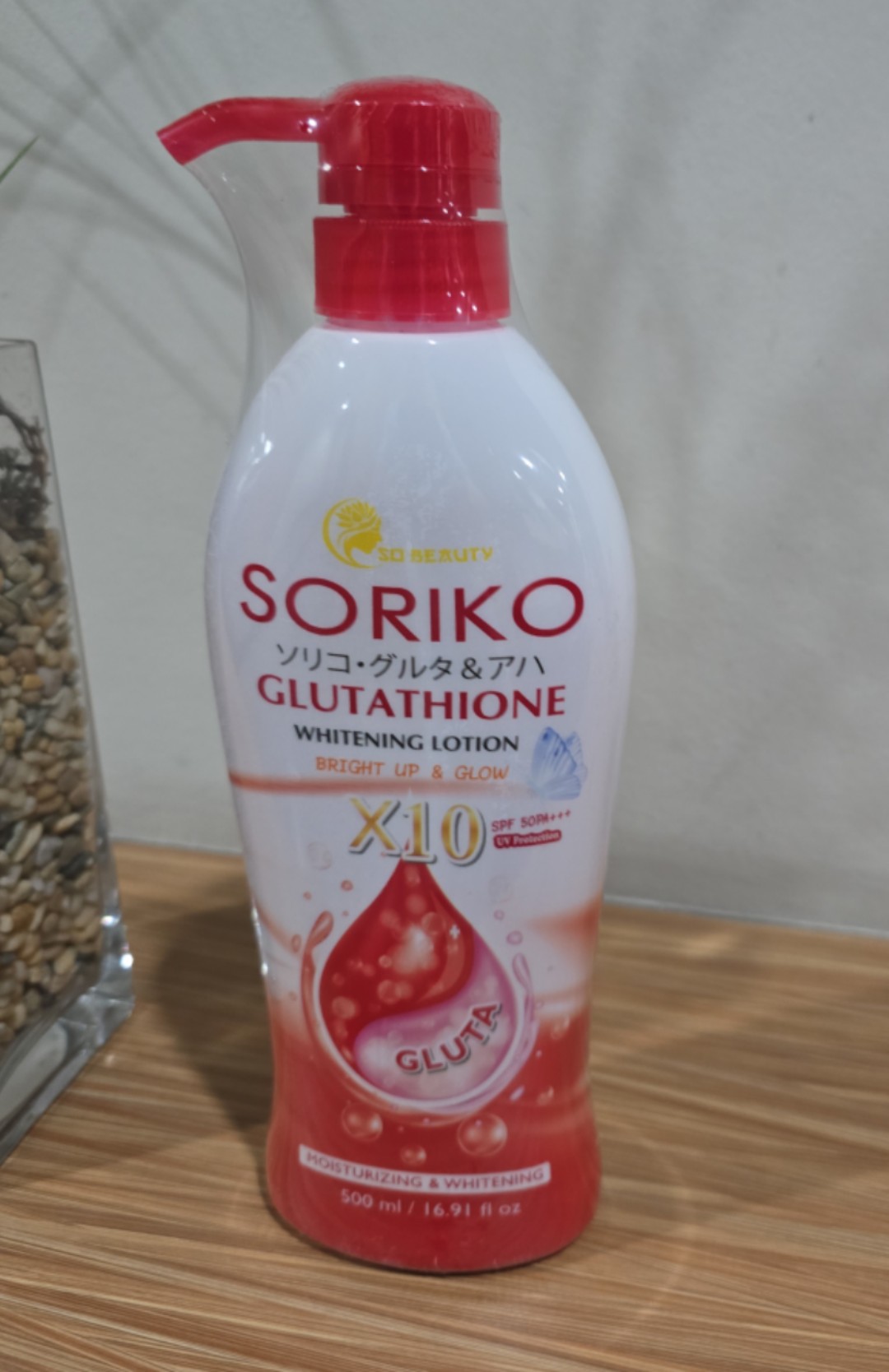SORIKO Glutathione Whitening Lotion SPF 50PA+++ 500ml BIG Moisturizing and  Whitening GLUTATHIONE RED Authentic Thailand Red Continental - 1 Bottle Spf  50Pa+++ Sun Protection 100% Organic - Lazada