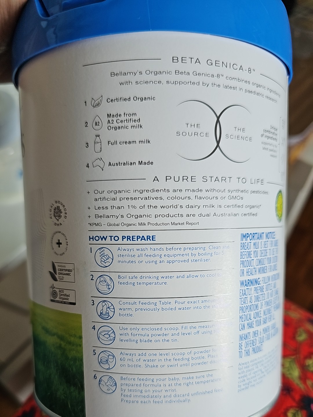 Bellamy's Organic Beta Genica-8