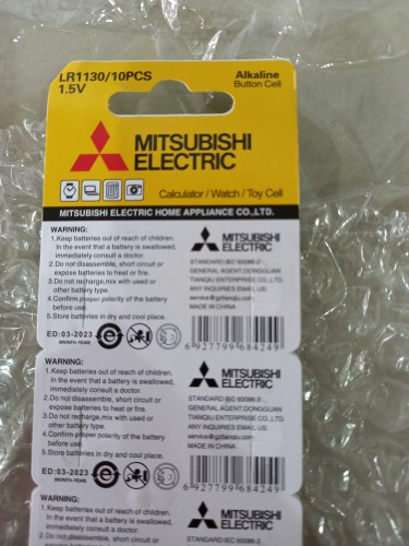 Mitsubishi Alkaline Button Battery Lr1130 3 - China Lr1130 and
