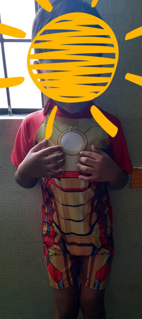 Kids] Stretchable + Short Sleeve, Avengers Iron Man Rash Guard Costume  Swimsuit Swimwear Superhero Movie One-Piece Swimsuit