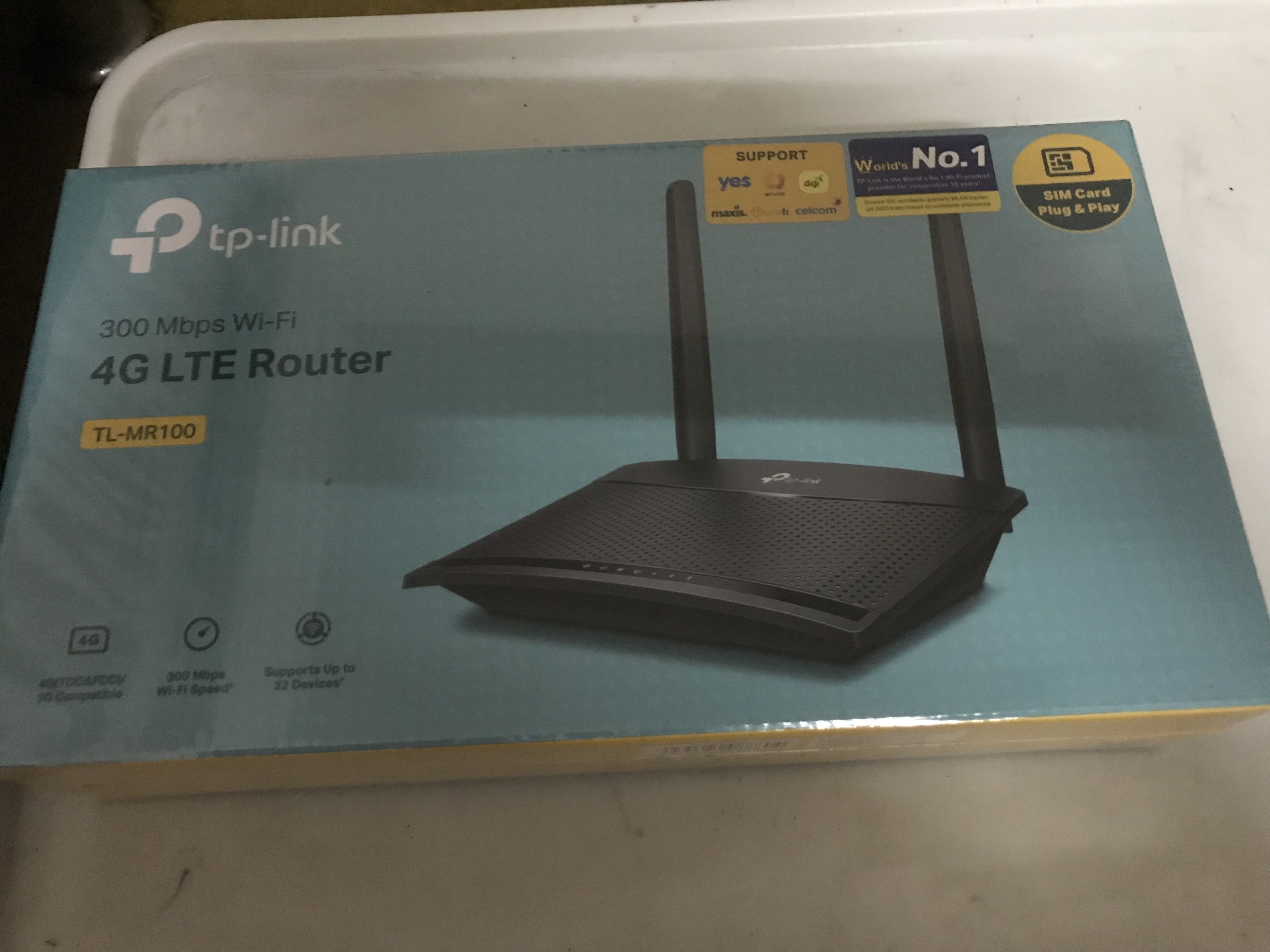 TP-Link TL-MR100 Wireless N300 4G LTE Mobile Direct SIM Modem Router